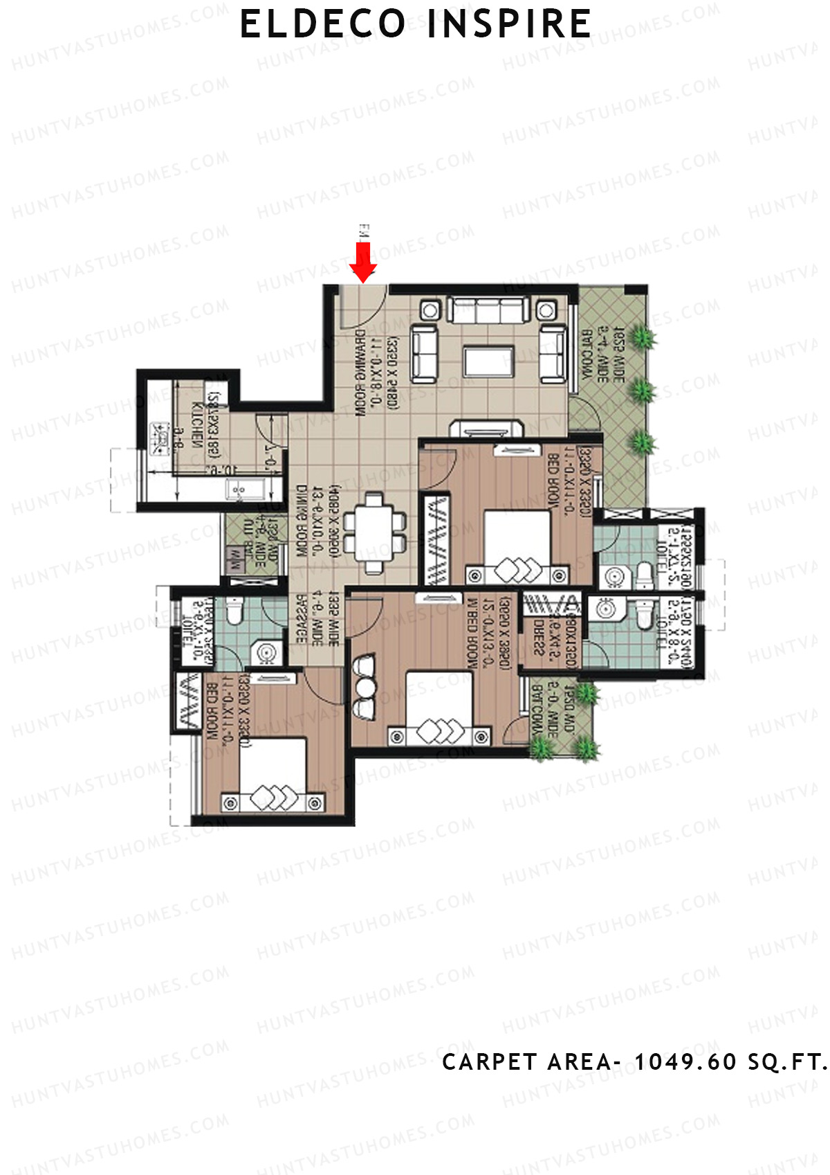 Eldeco Inspire IN4 Unit 4 (Type N) Floor Plan