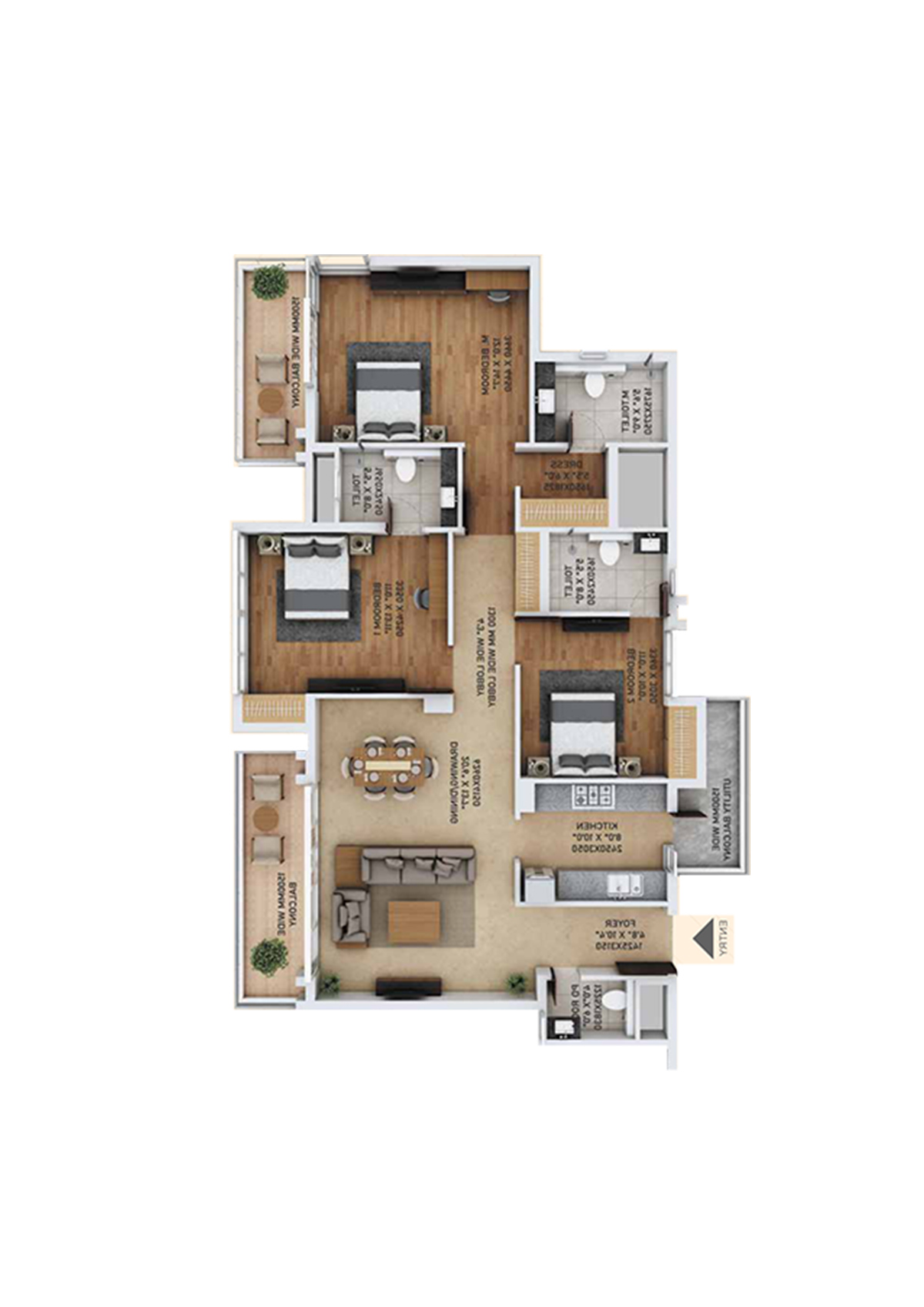 Ace Starlit Tower B3 Unit 3 (Type 1) Floor Plan