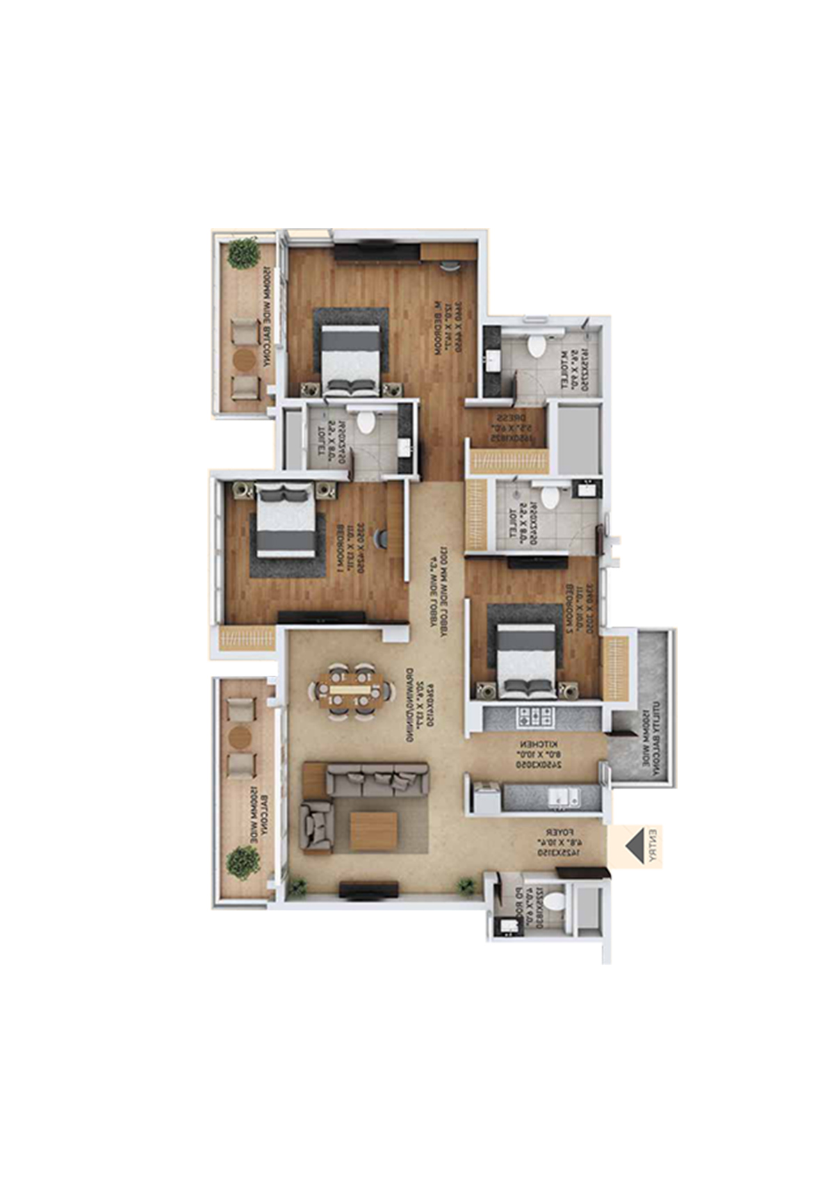 Ace Starlit Tower B1 Unit 3 (Type 1) Floor Plan