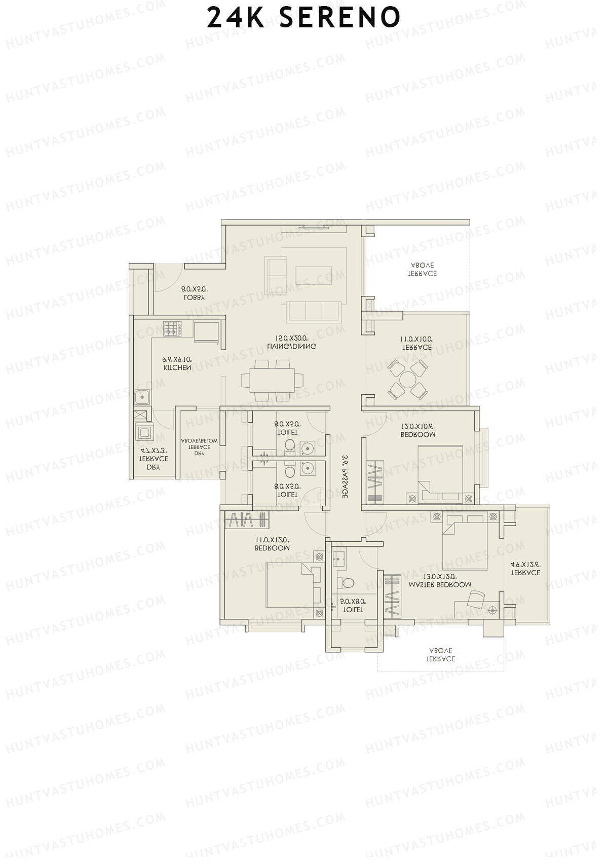 24K Sereno Tower A Unit 1 (Type 2) Floor Plan