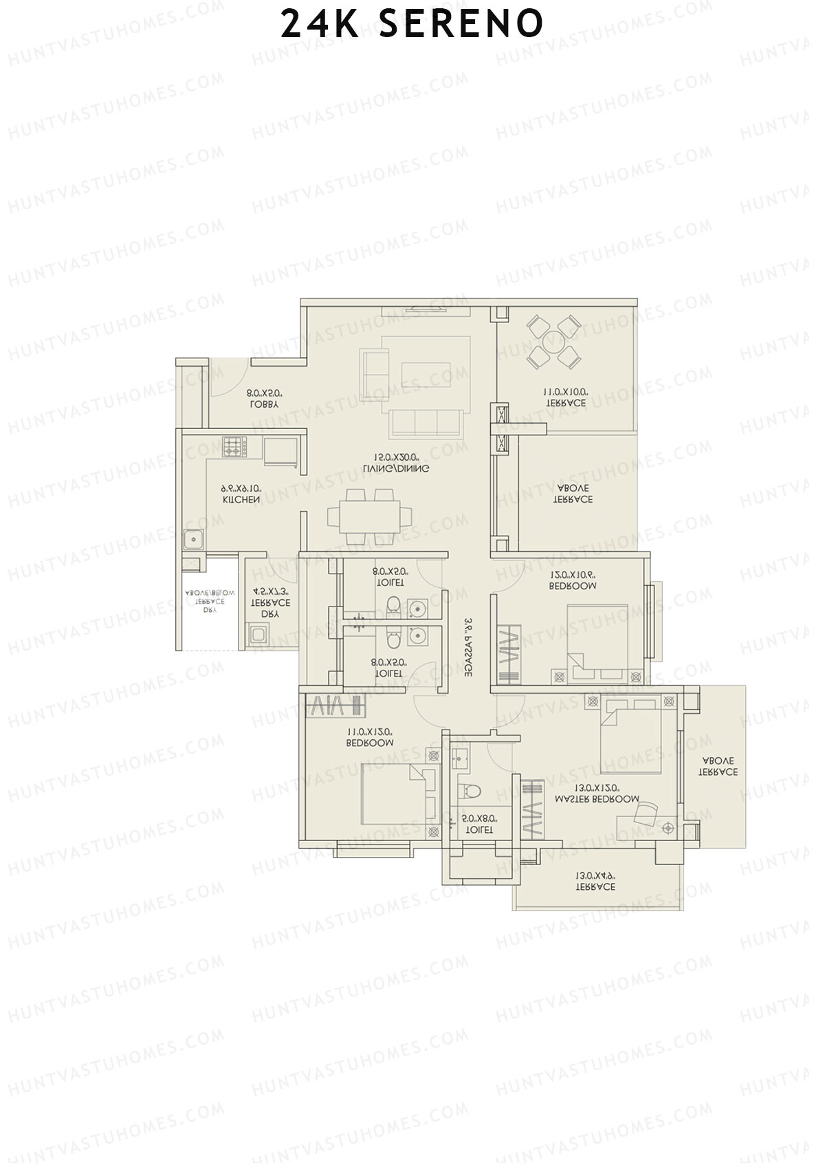 24K Sereno Tower A Unit 1 (Type 2) Floor Plan