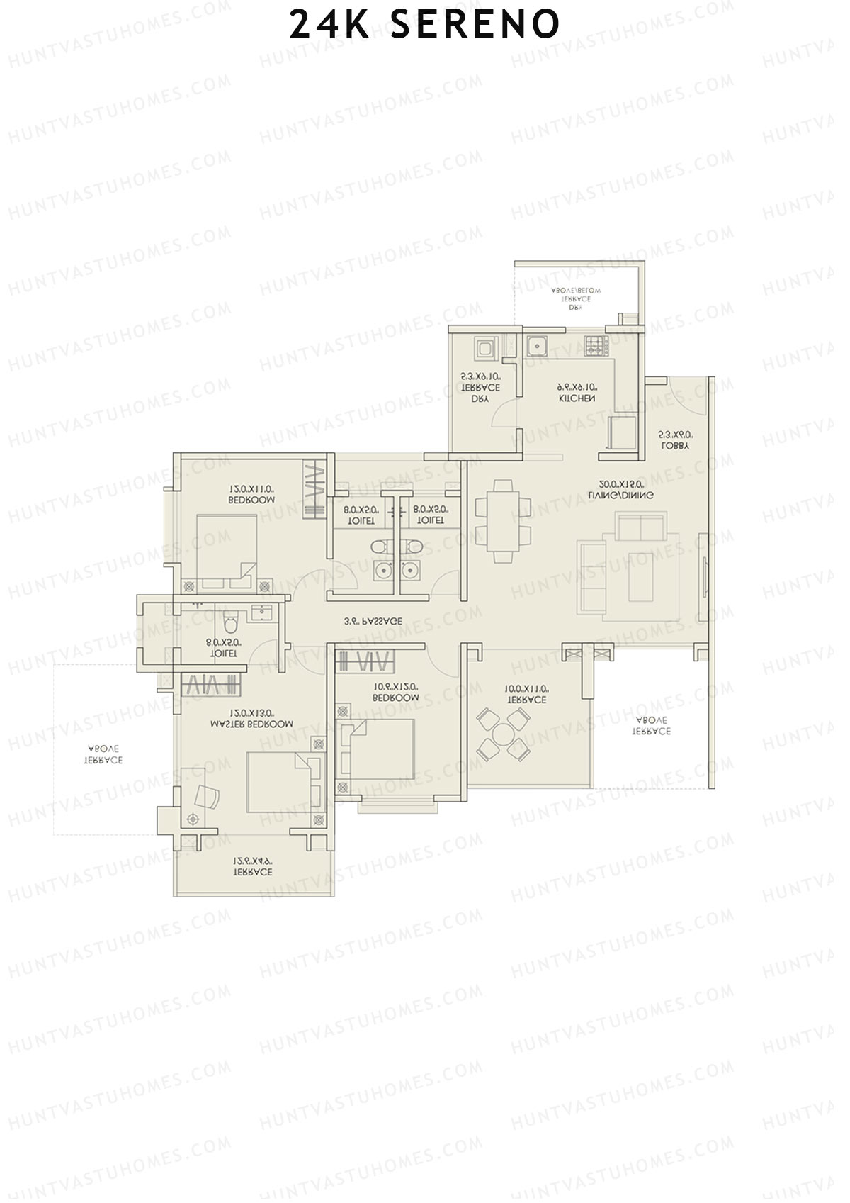 24K Sereno Tower A Unit 2 (Type 1) Floor Plan