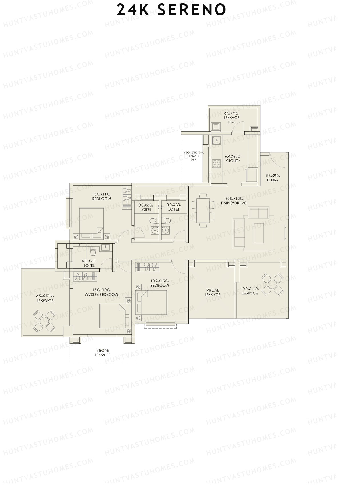 24K Sereno Tower A Unit 2 (Type 1) Floor Plan