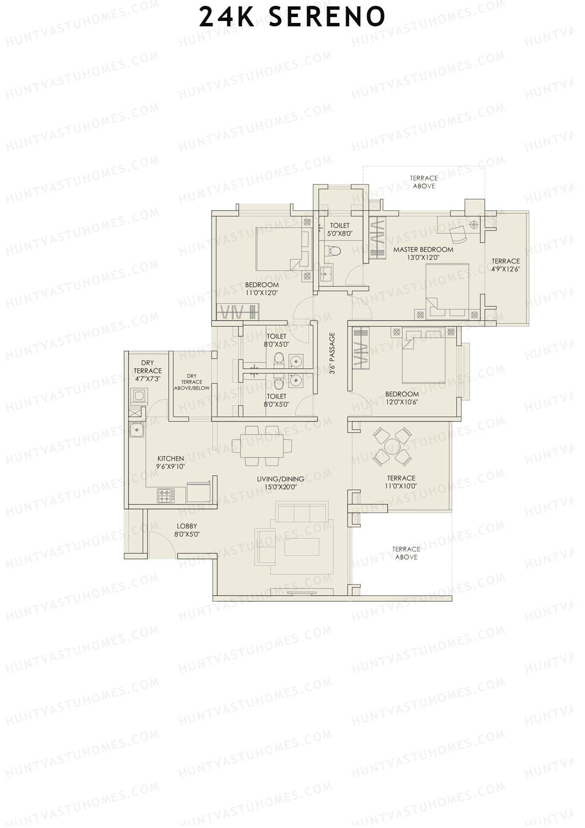 24K Sereno Tower A Unit 4 (Type 2) Floor Plan
