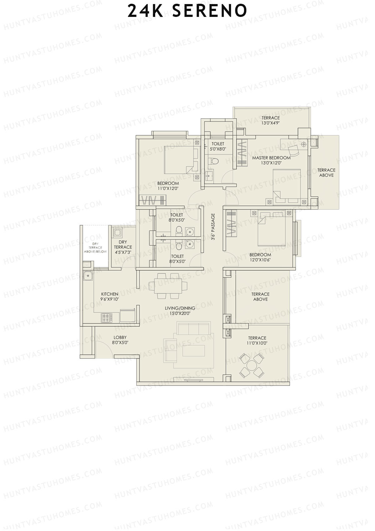 24K Sereno Tower A Unit 4 (Type 2) Floor Plan