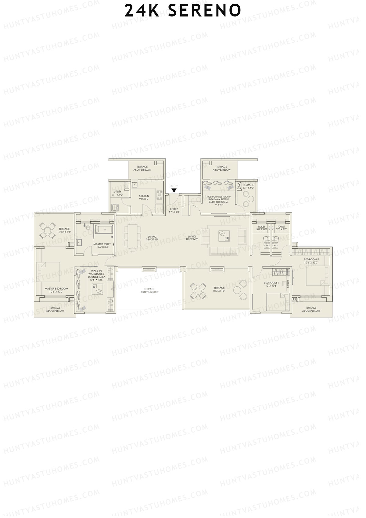 24K Sereno Tower C Unit 1 (Type 1) Floor Plan