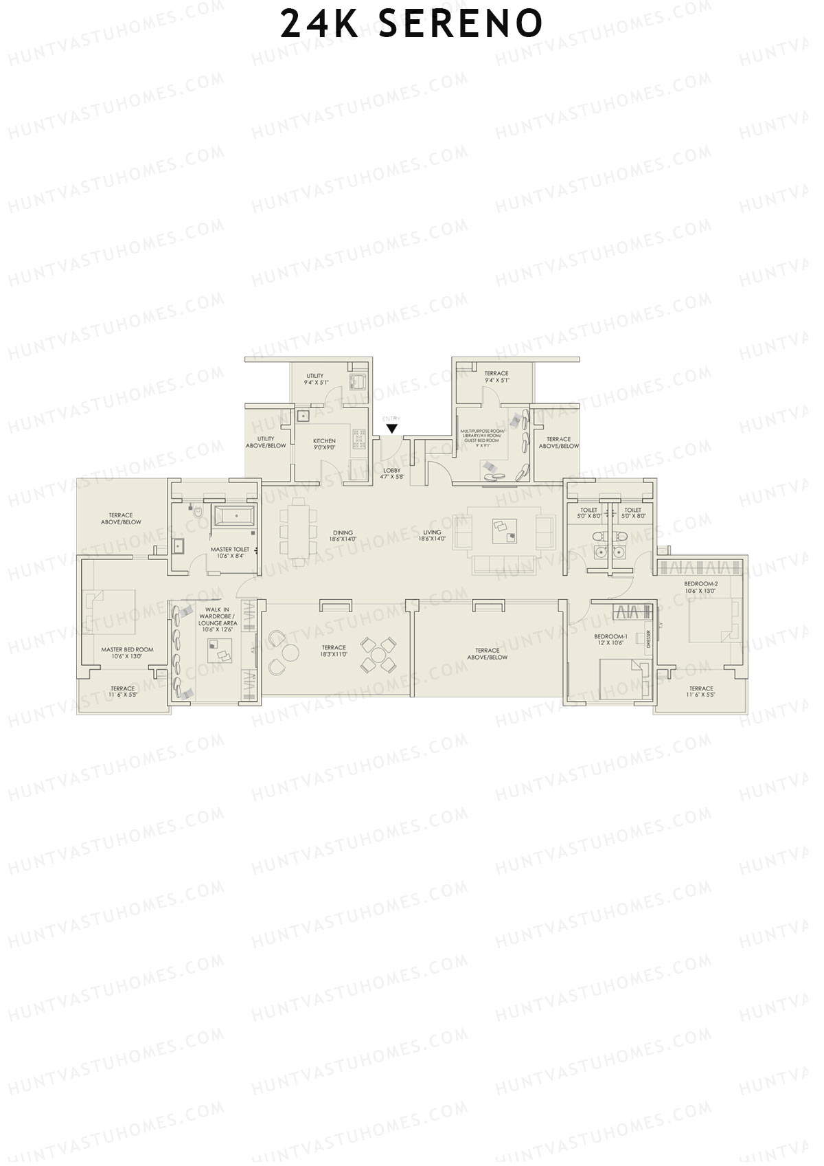 24K Sereno Tower C Unit 1 (Type 1) Floor Plan