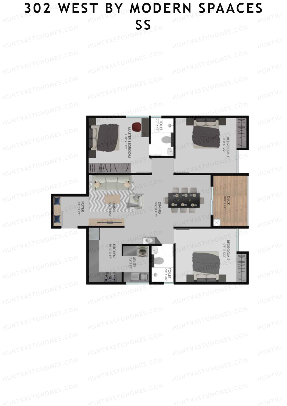302 West By Modern Spaaces Block A Unit 8 Floor Plan