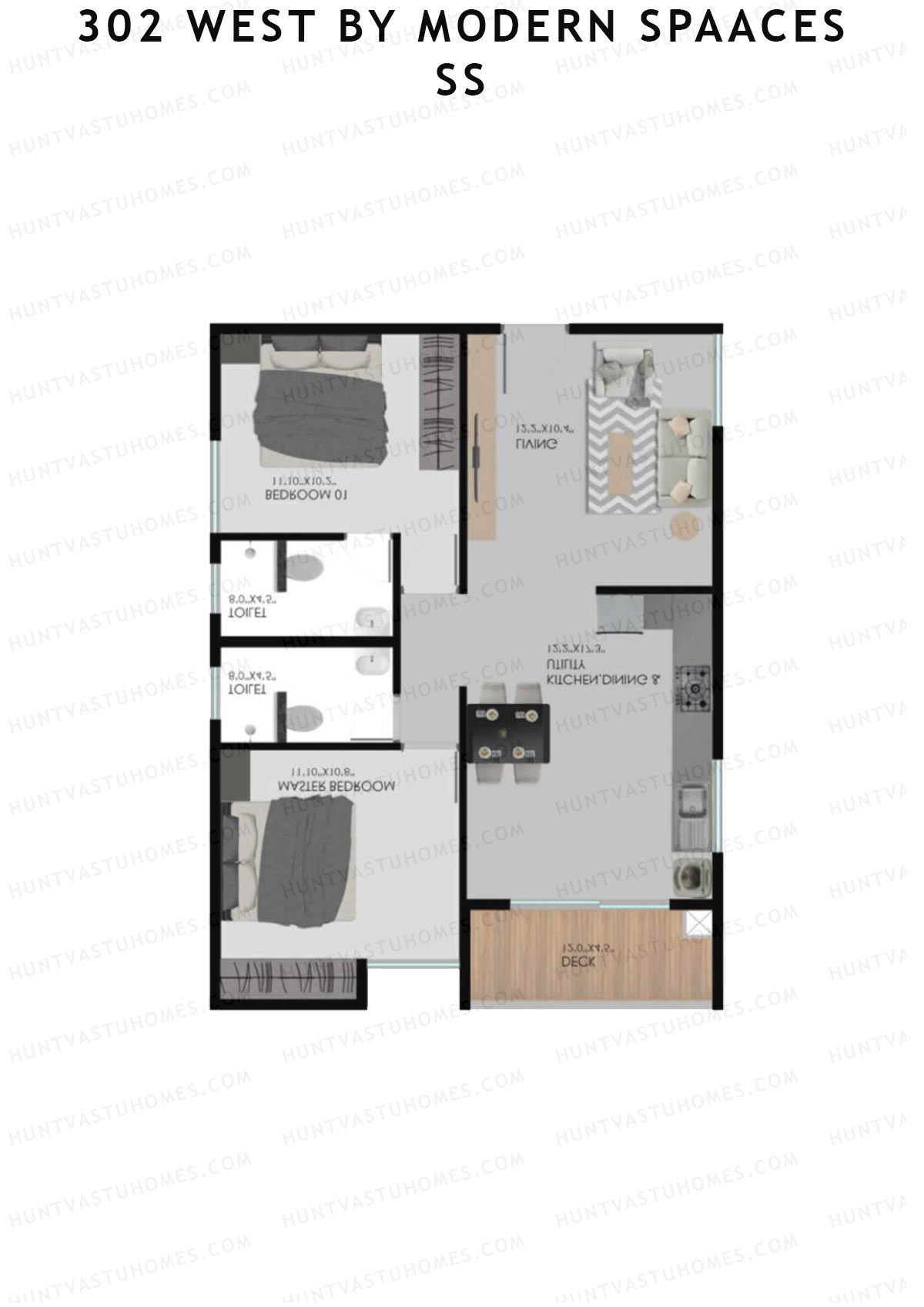 302 West By Modern Spaaces Block B Unit 16 Floor Plan