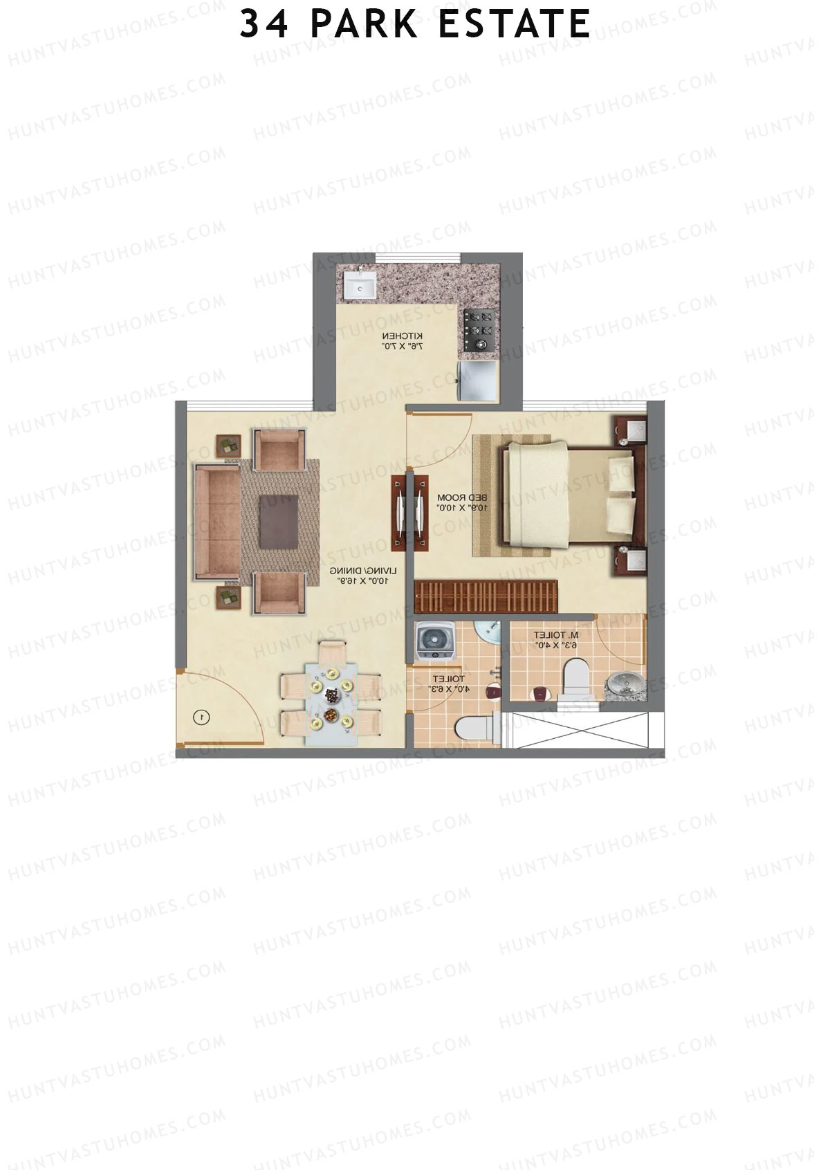 34 Park Estate Wing B Unit 6 Floor Plan