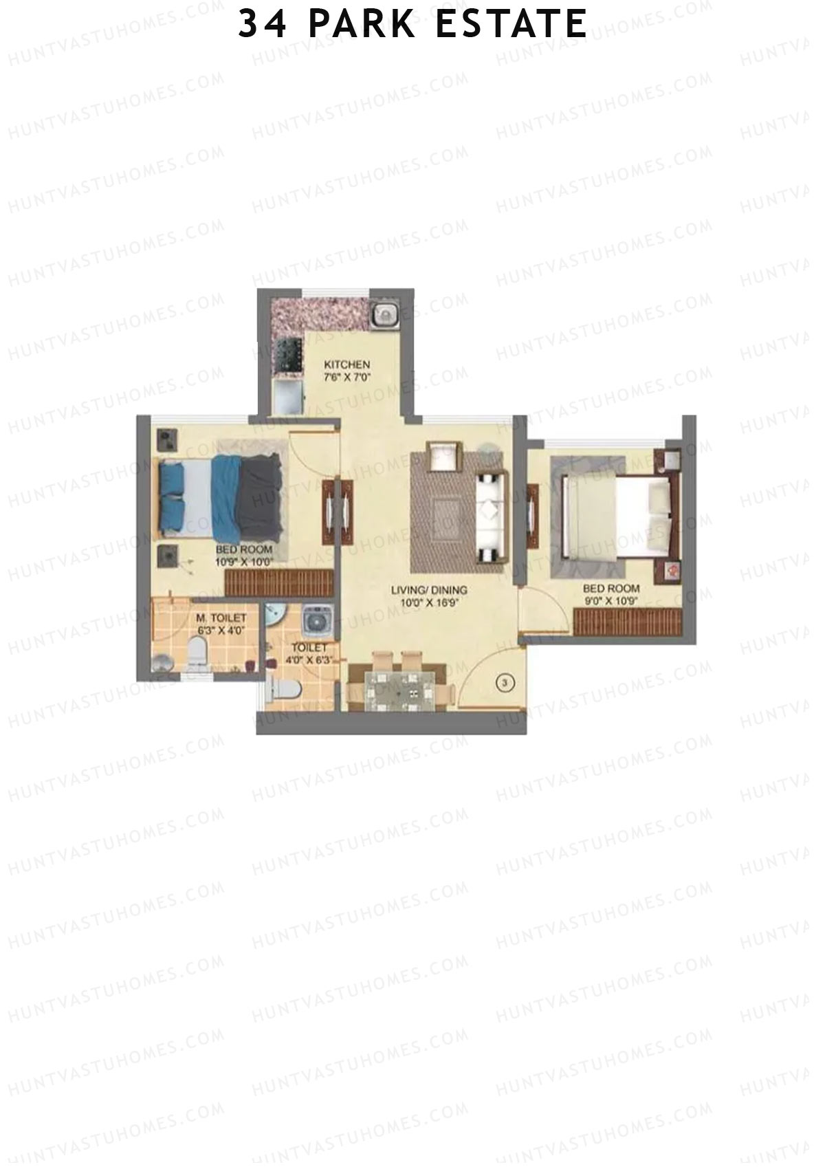 34 Park Estate Wing D Unit 3 Floor Plan