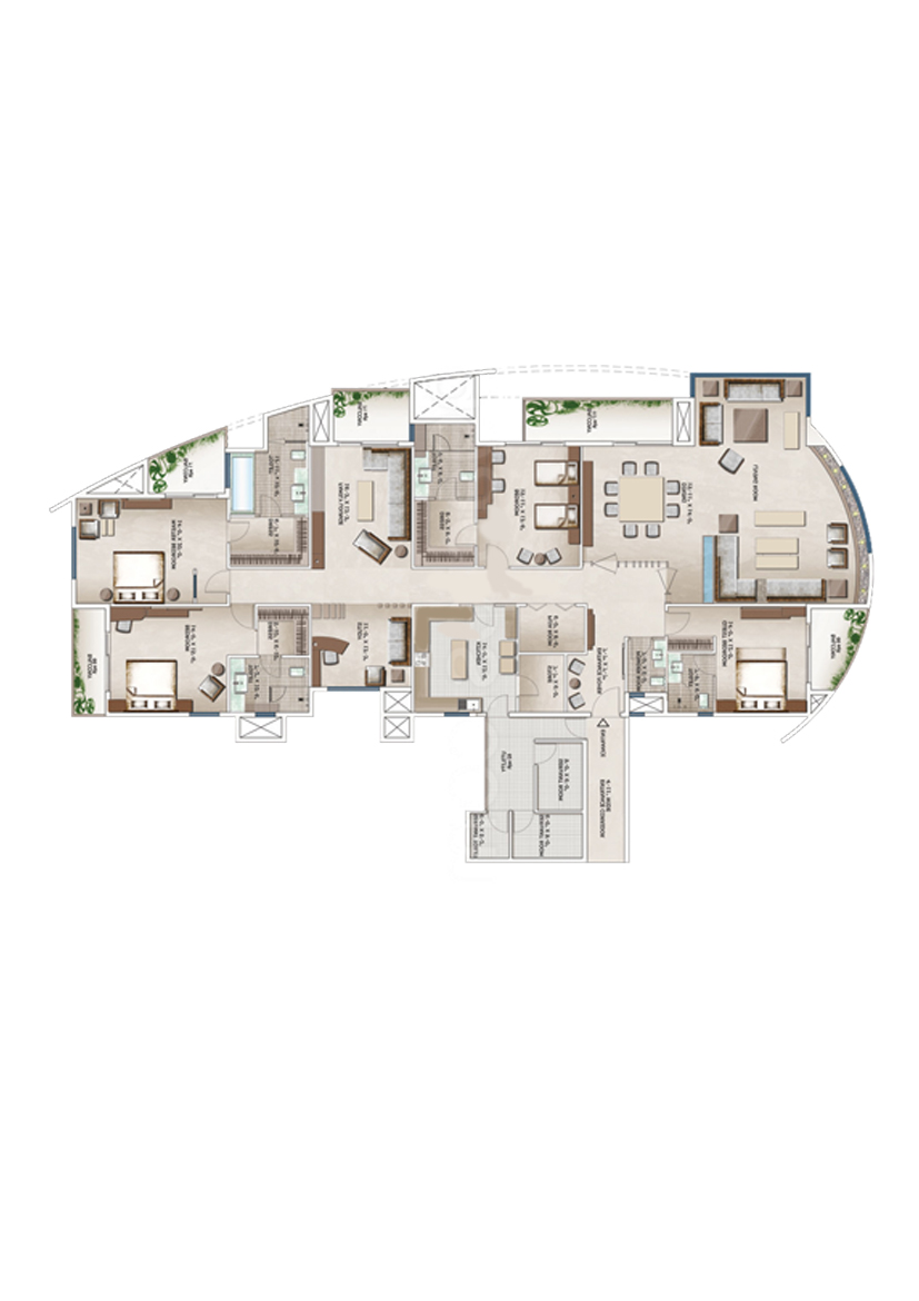 3C Lotus 300, Tower 1, Unit 1(Type C), 4BHK, Super Area 5300   sq ft 