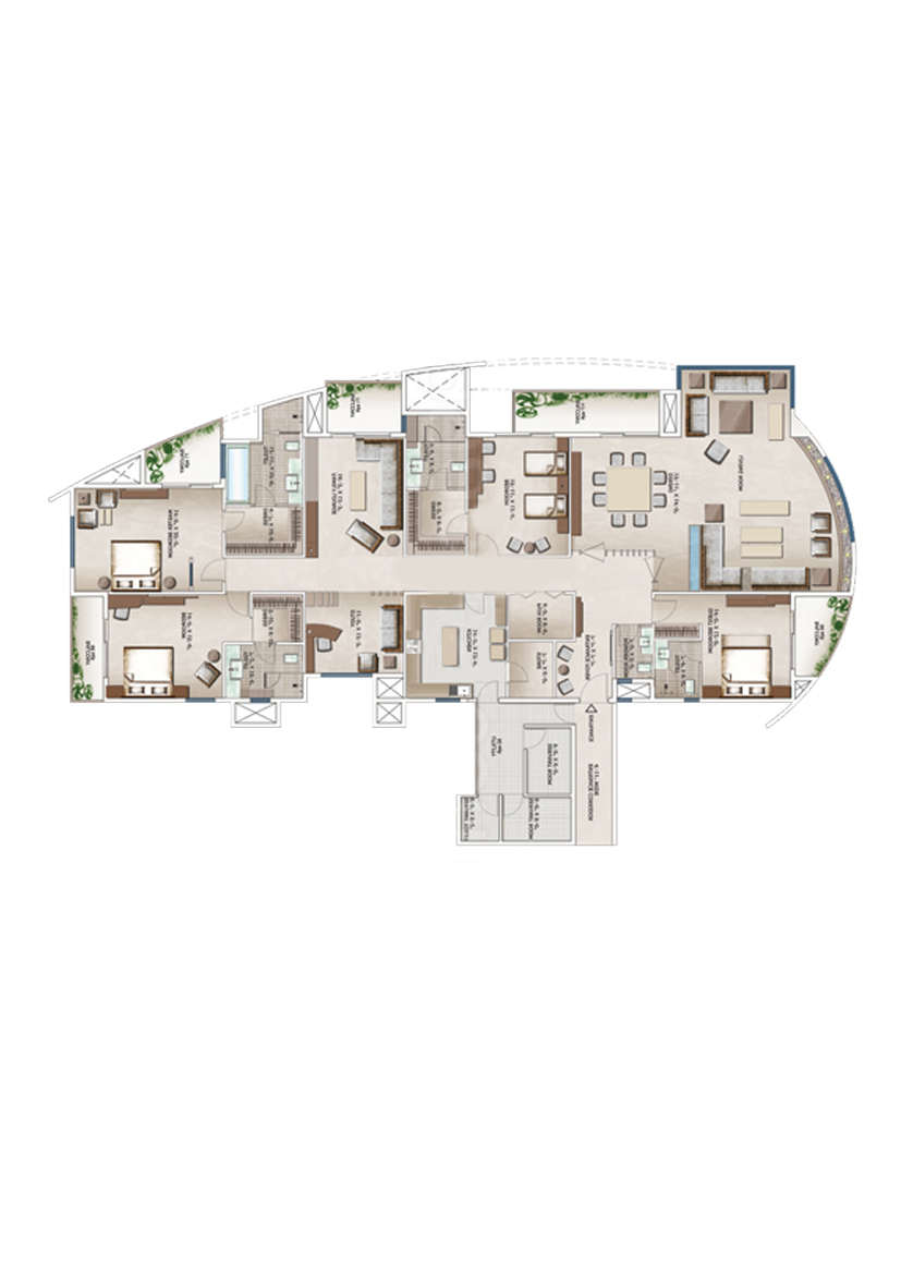 3C Lotus 300, Tower 2, Unit 2 (Type C), 4BHK, Super Area 5300   sq ft 