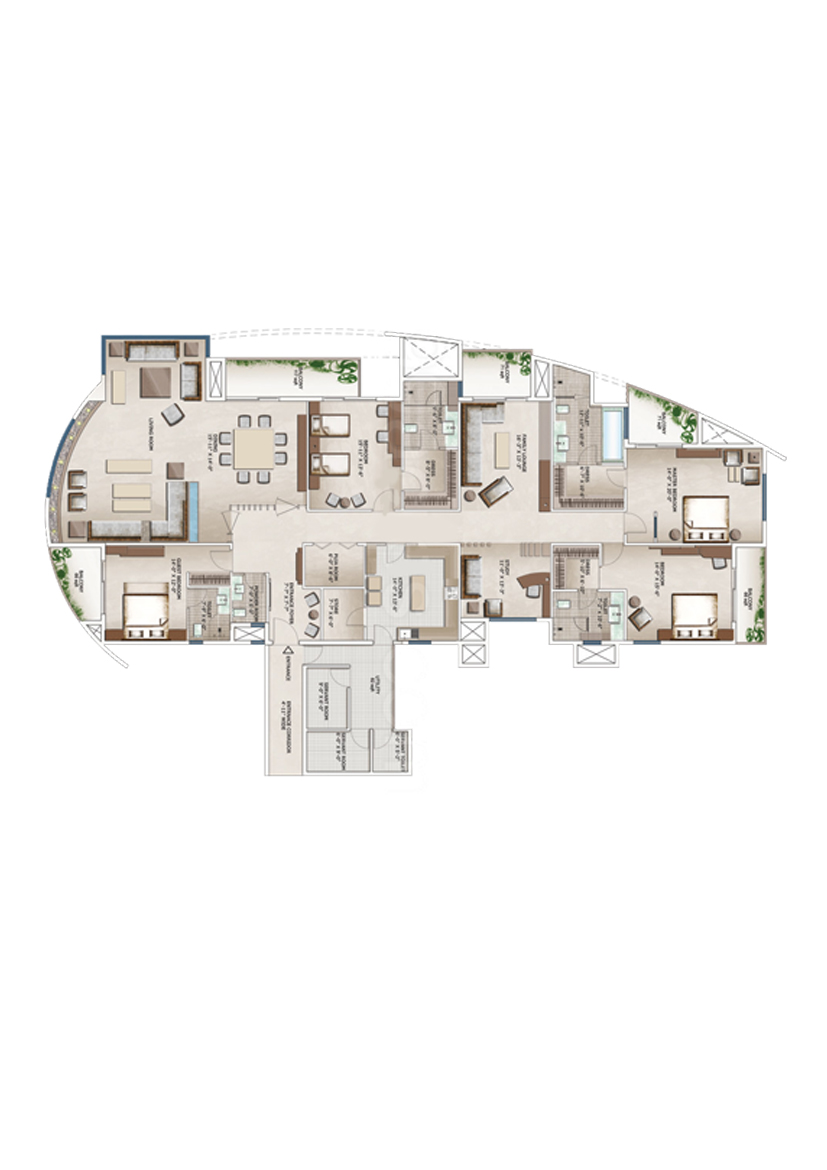 3C Lotus 300, Tower 4, Unit 2 (Type C), 4BHK, Super Area 5300   sq ft 