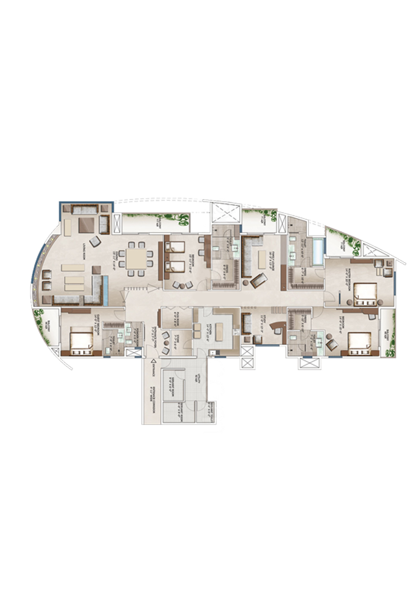 3C Lotus 300, Tower 5, Unit 1 (Type C), 4BHK, Super Area 5300   sq ft 