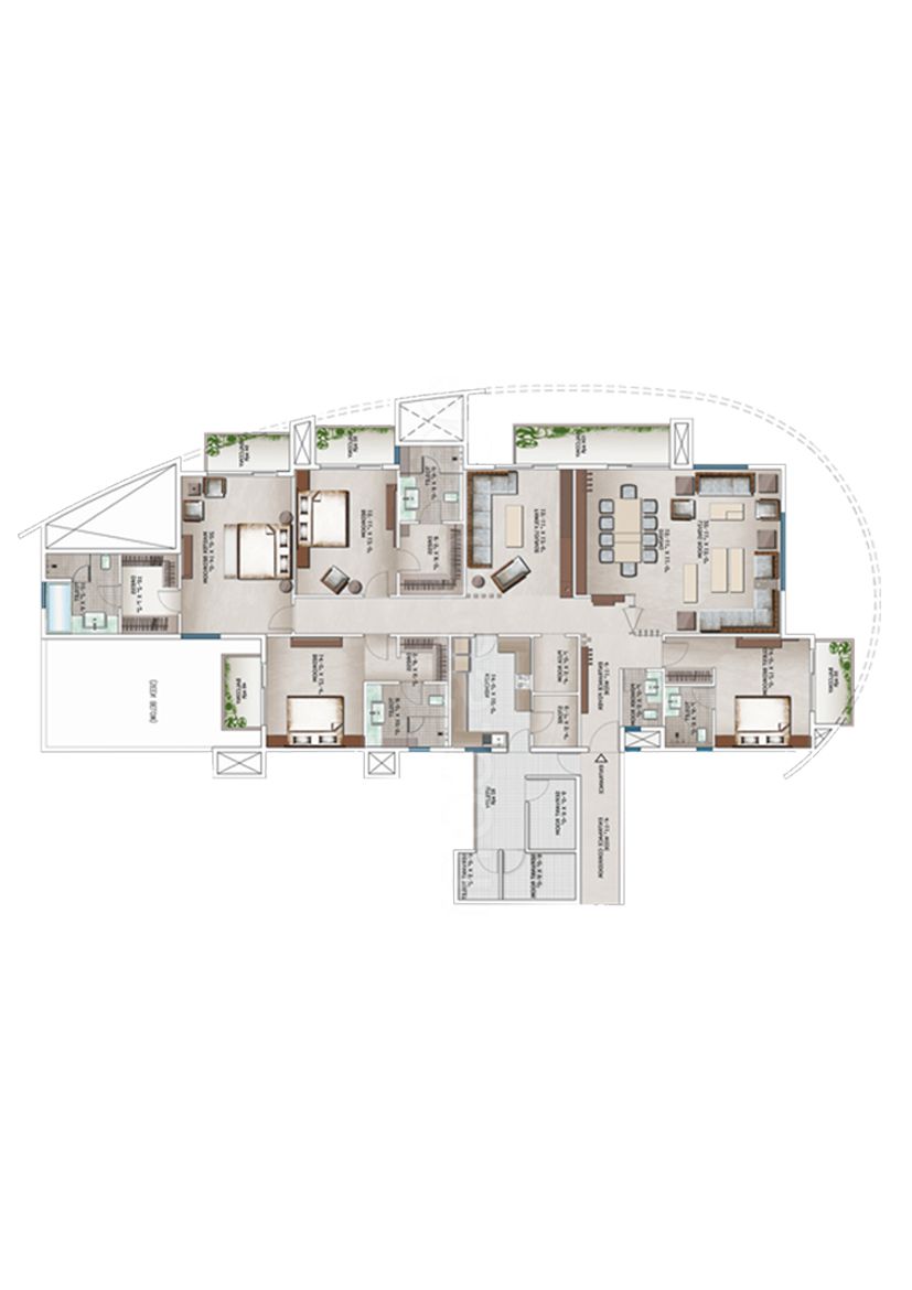 3C Lotus 300 Tower 1 Unit 1 (Type B) Floor Plan