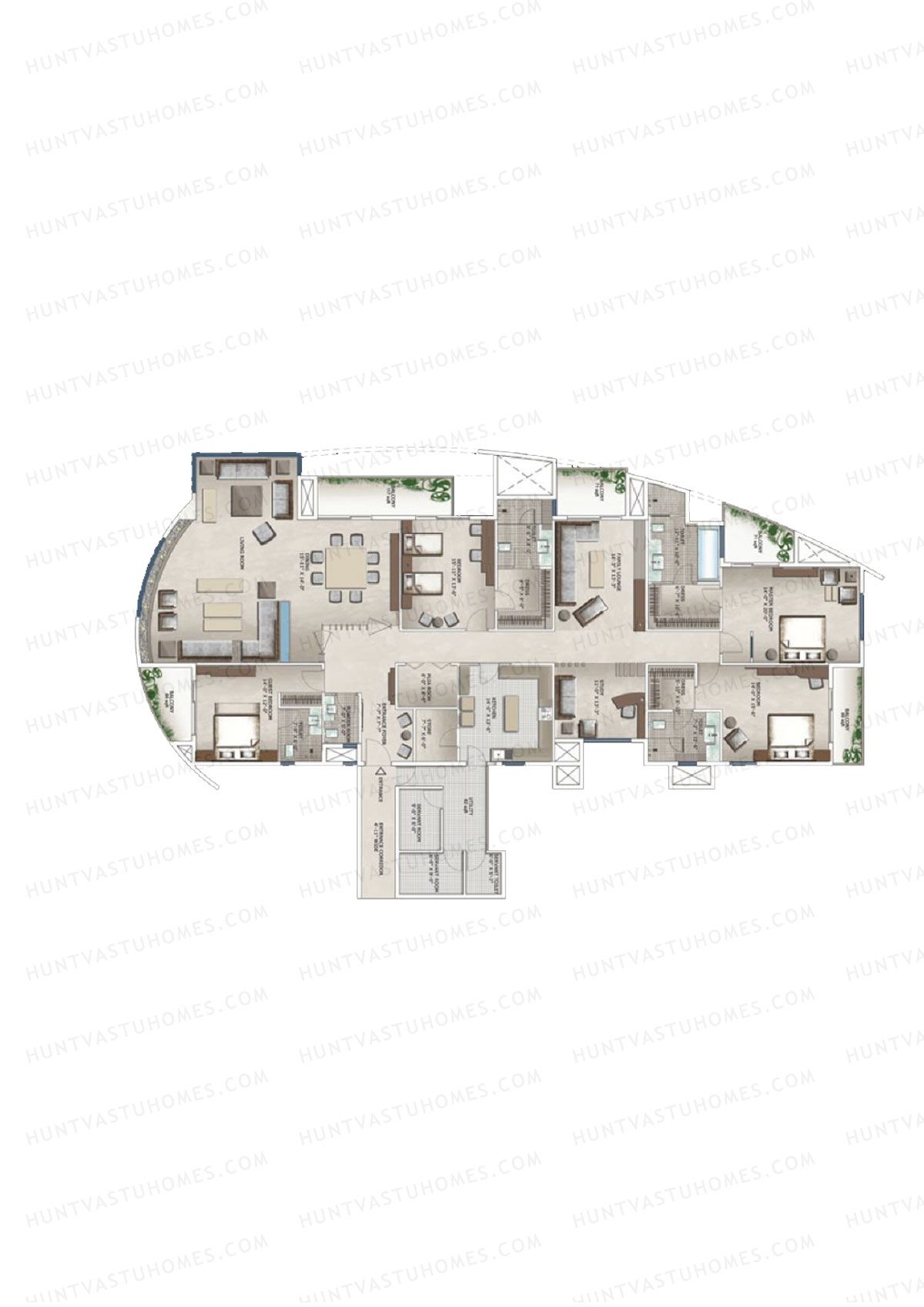 3C Lotus 300, Tower 3, Unit 1 (Type C), 4BHK, Super Area 5300   sq ft 