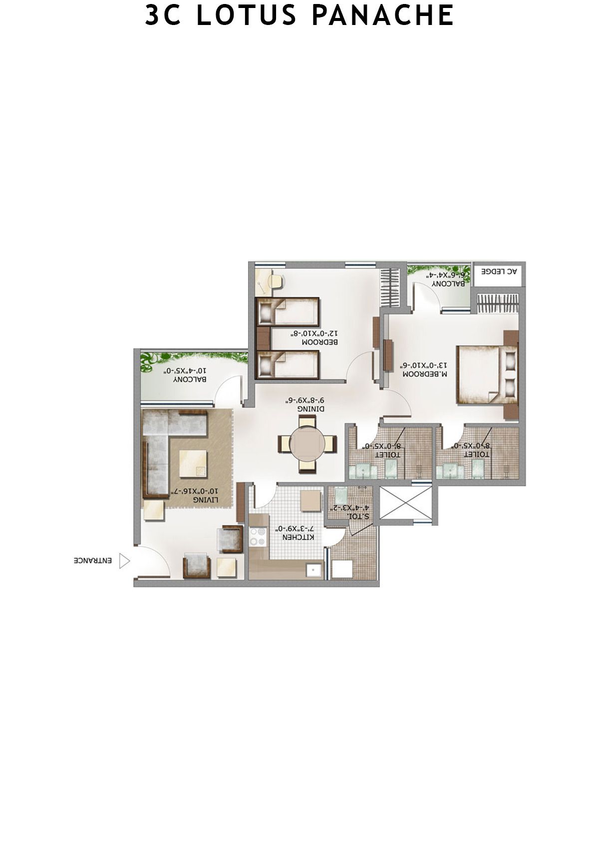 3C Lotus Panache Tower 1 Unit 6 Floor Plan