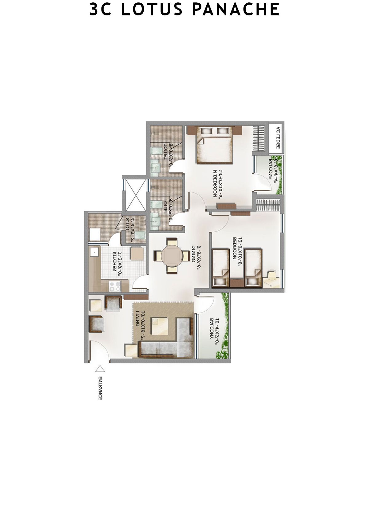 3C Lotus Panache Tower 21 Unit 5 Floor Plan