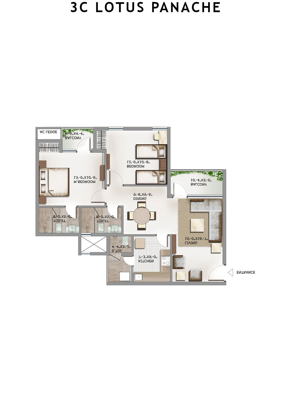 3C Lotus Panache Tower 3 Unit 4 Floor Plan