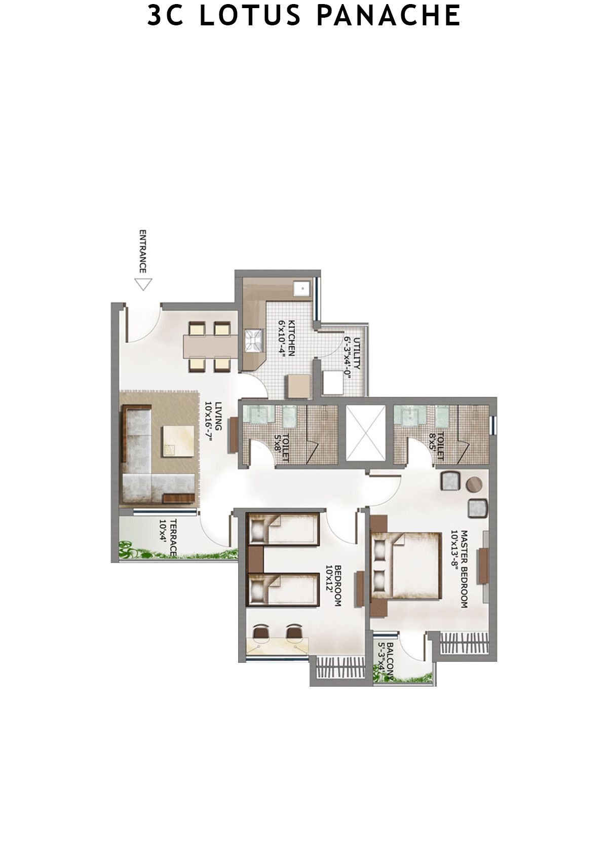 3C Lotus Panache Tower 5 Unit 1 Floor Plan