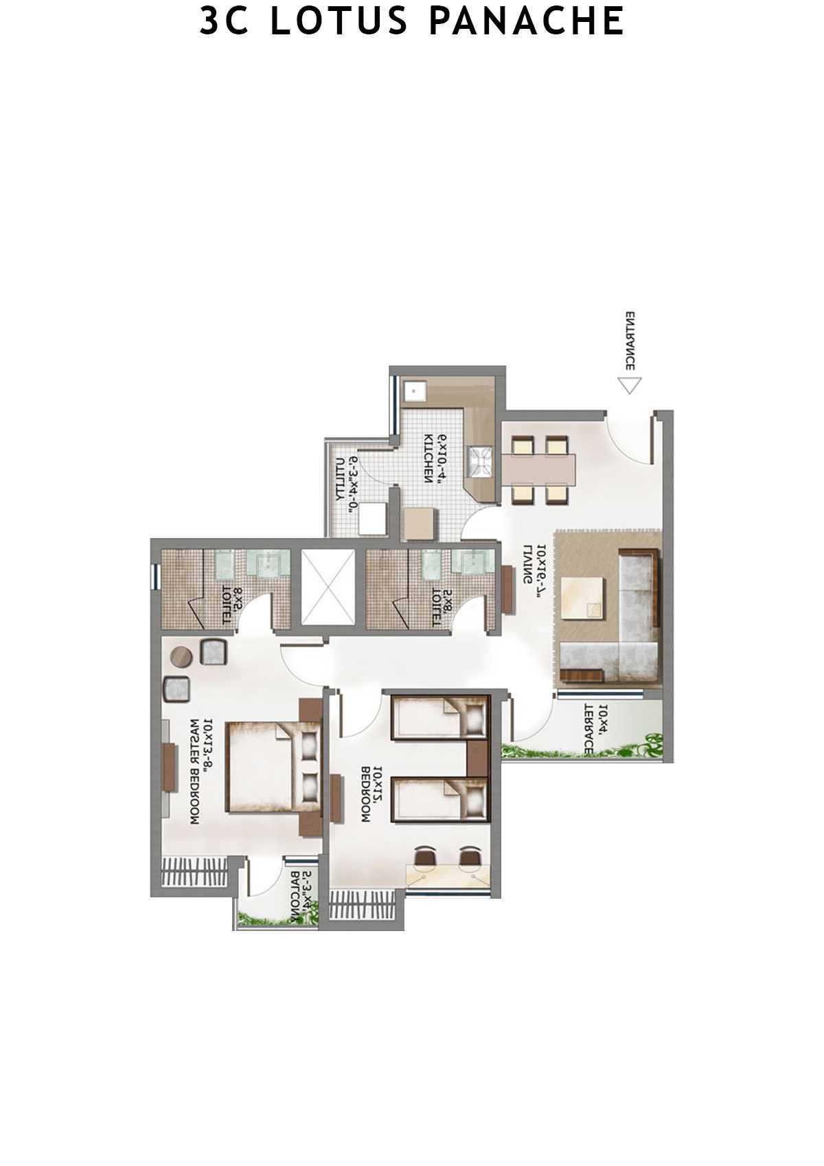 3C Lotus Panache Tower 5 Unit 3 Floor Plan