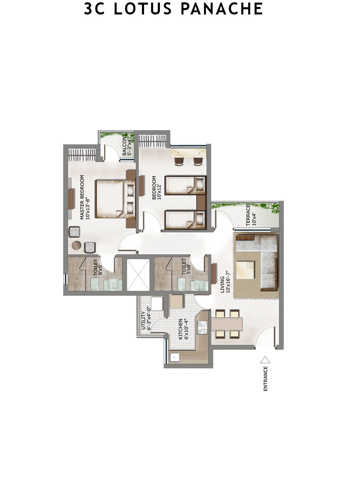 3C Lotus Panache Tower 8 Unit 4 Floor Plan