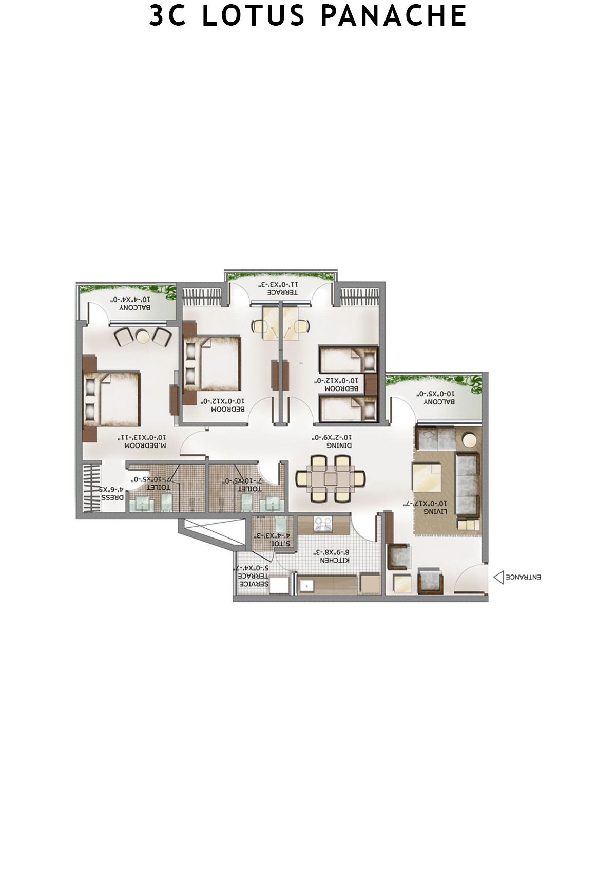 3C Lotus Panache Tower 1 Unit 4 Floor Plan