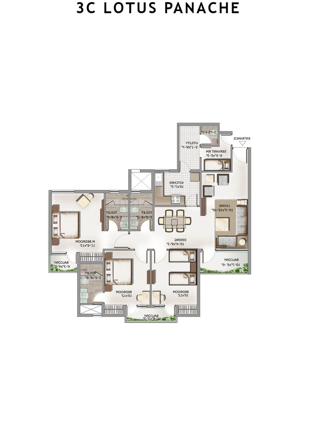 3C Lotus Panache Tower 11 Unit 6 Floor Plan