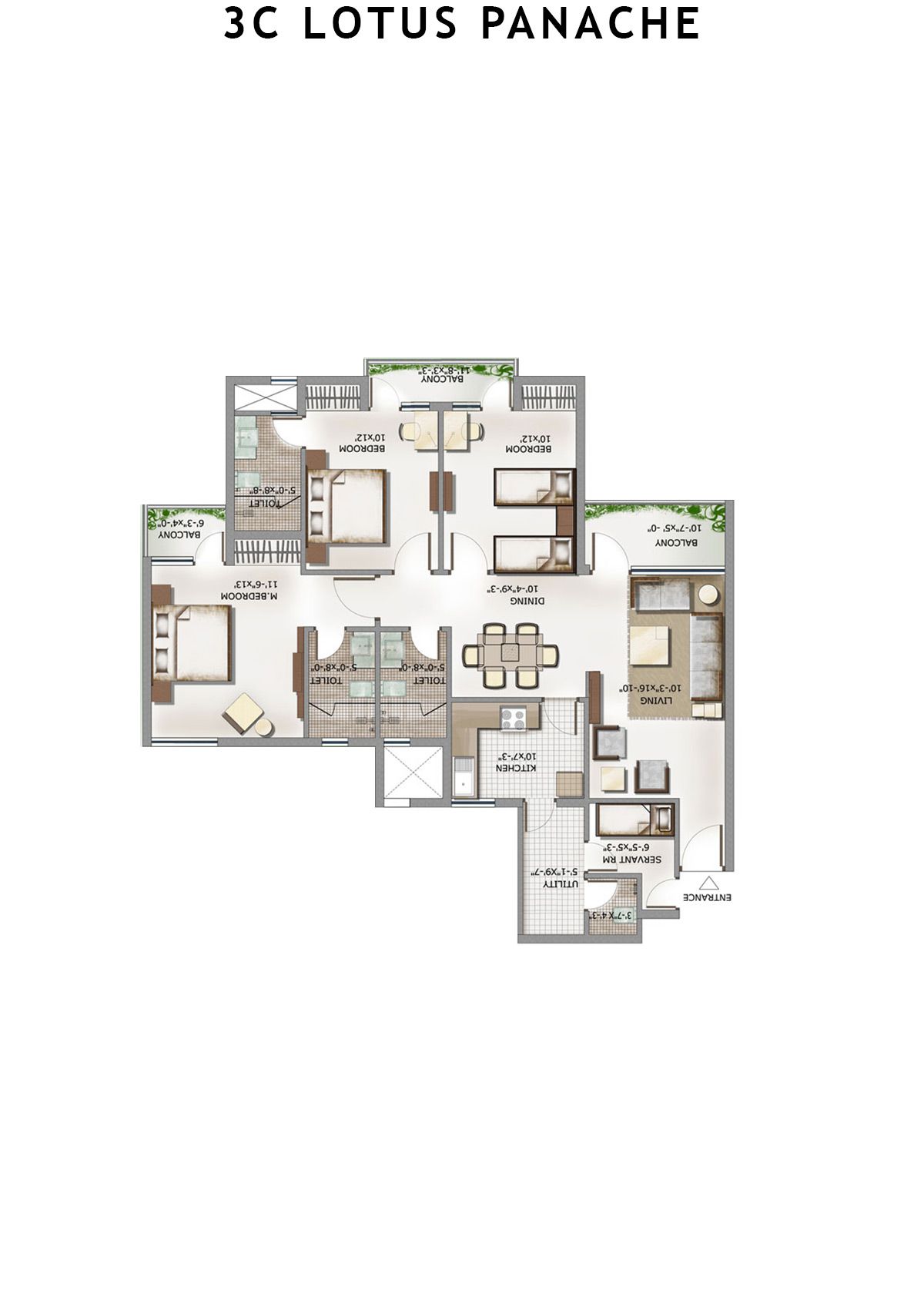 3C Lotus Panache Tower 12 Unit 2 Floor Plan