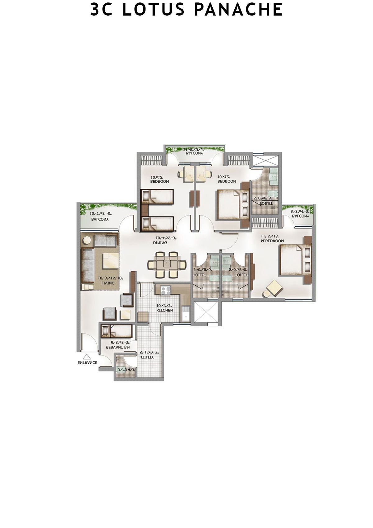 3C Lotus Panache Tower 12(A) Unit 3 Floor Plan
