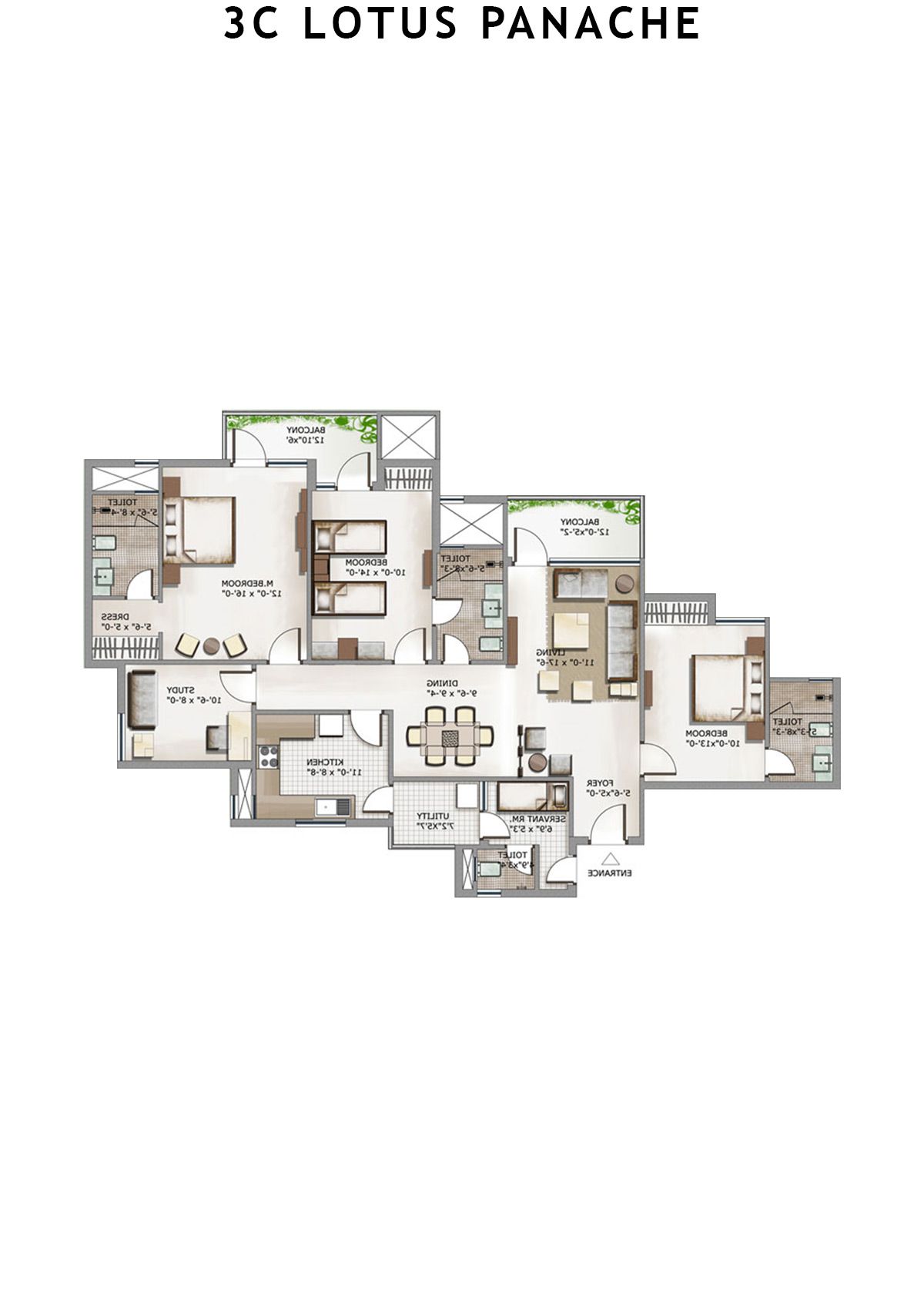 3C Lotus Panache Tower 15 Unit 1 Floor Plan