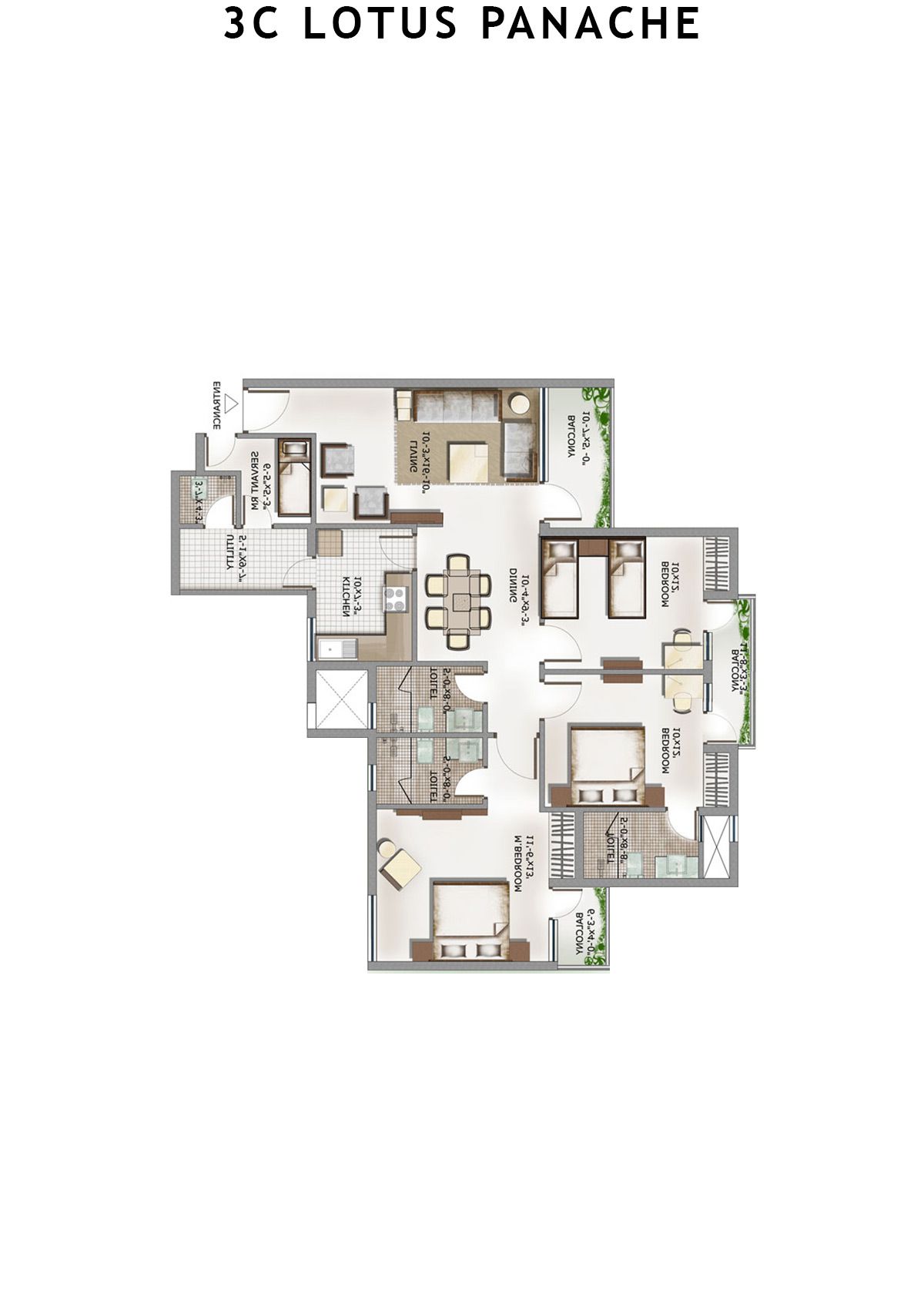 3C Lotus Panache Tower 25 Unit 6 Floor Plan