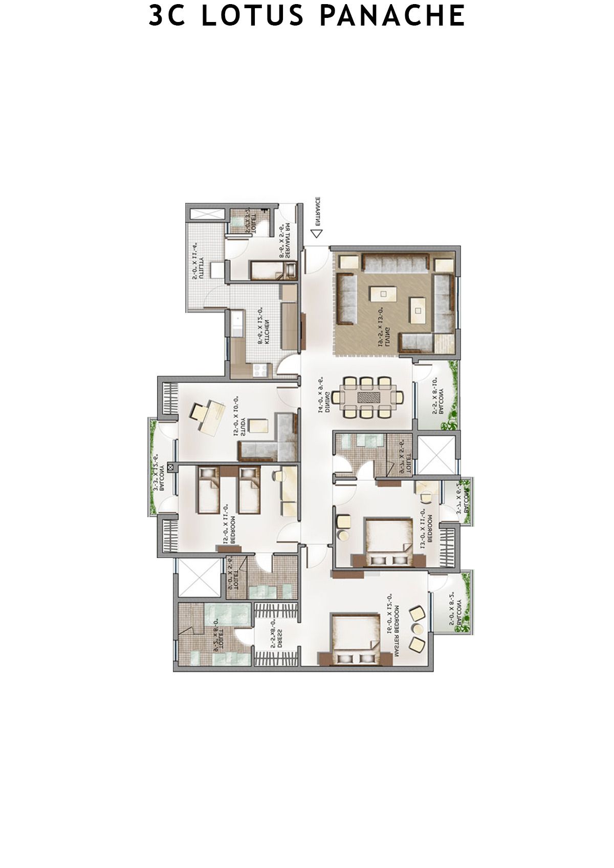 3C Lotus Panache Tower 26 Unit 4 Floor Plan