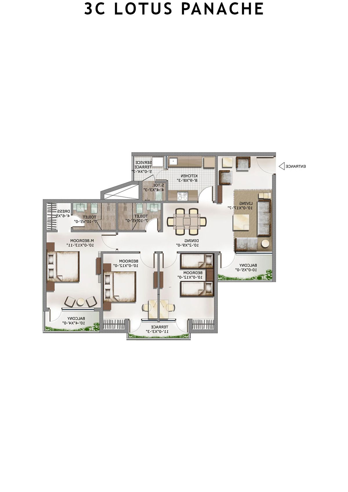 3C Lotus Panache Tower 9 Unit 3 Floor Plan