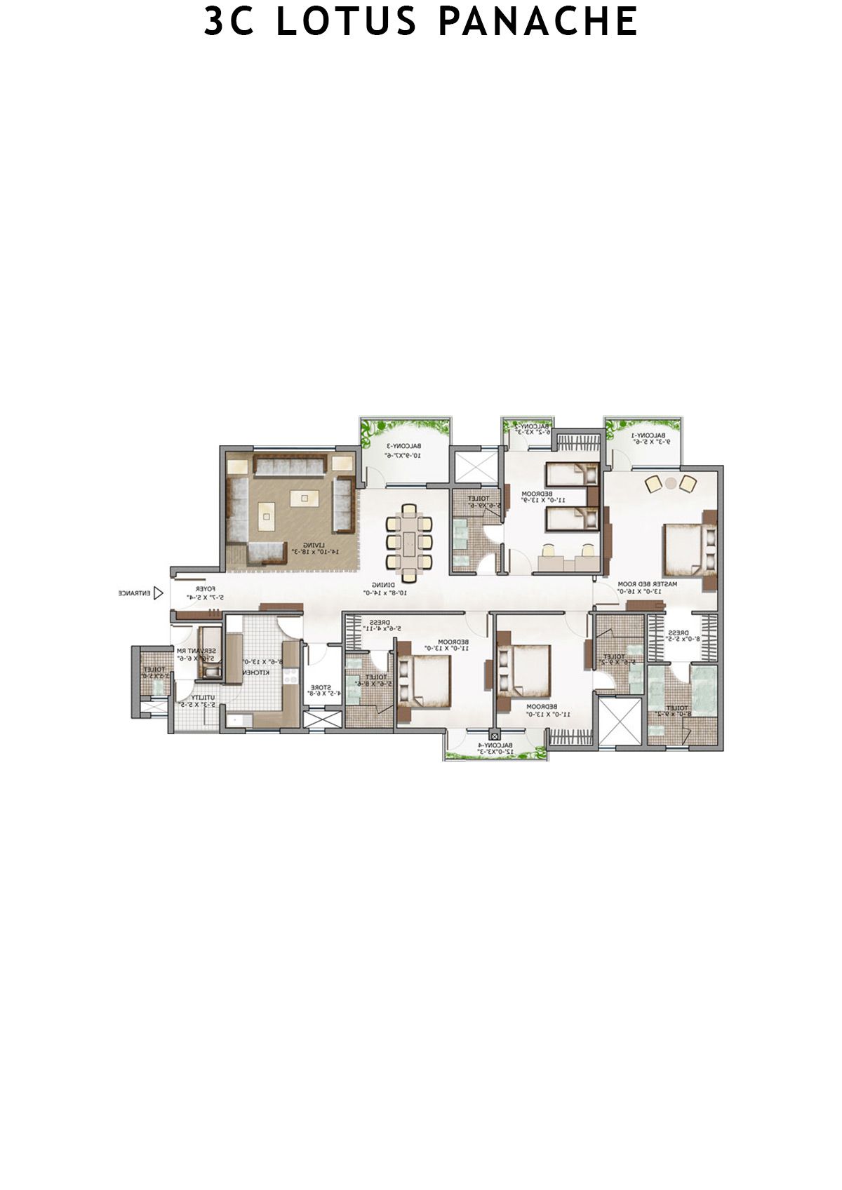 3C Lotus Panache Tower 27 Unit 3 Floor Plan