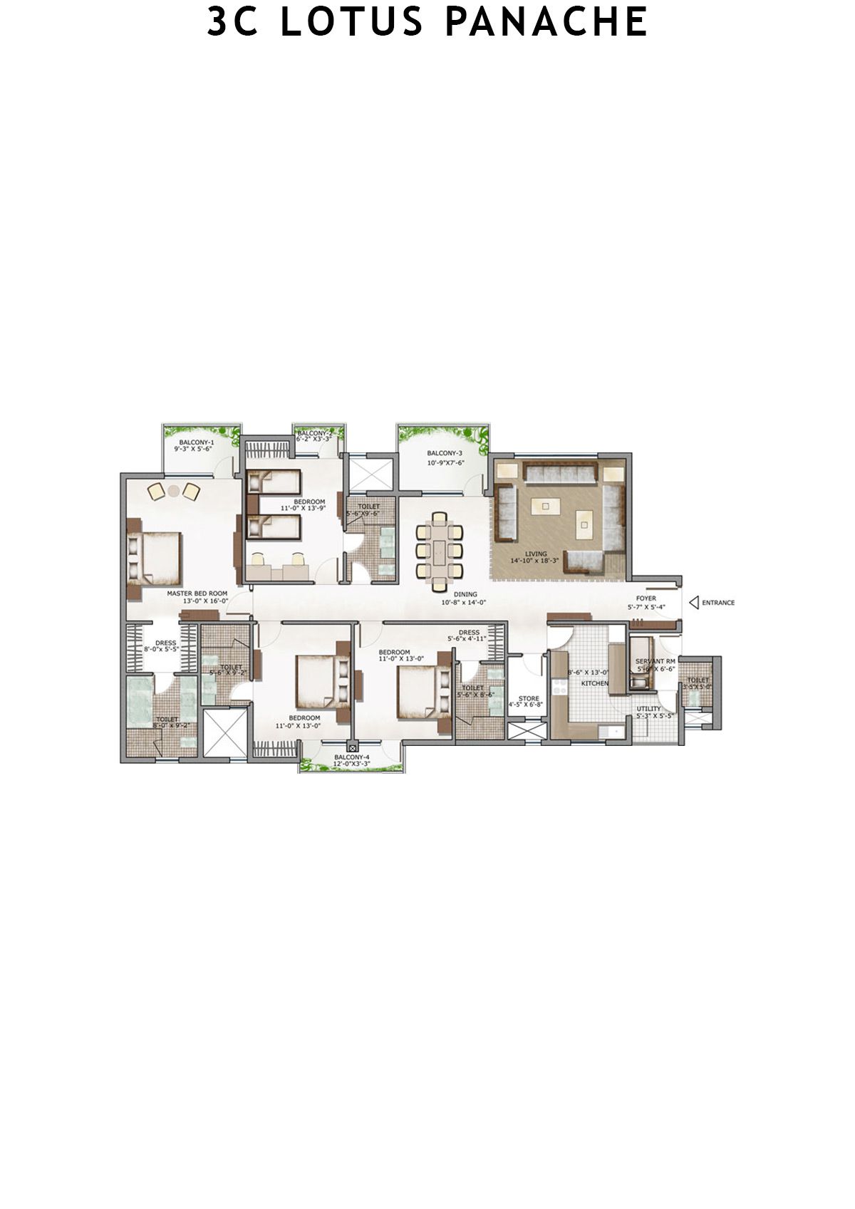 3C Lotus Panache Tower 29 Unit 1 Floor Plan