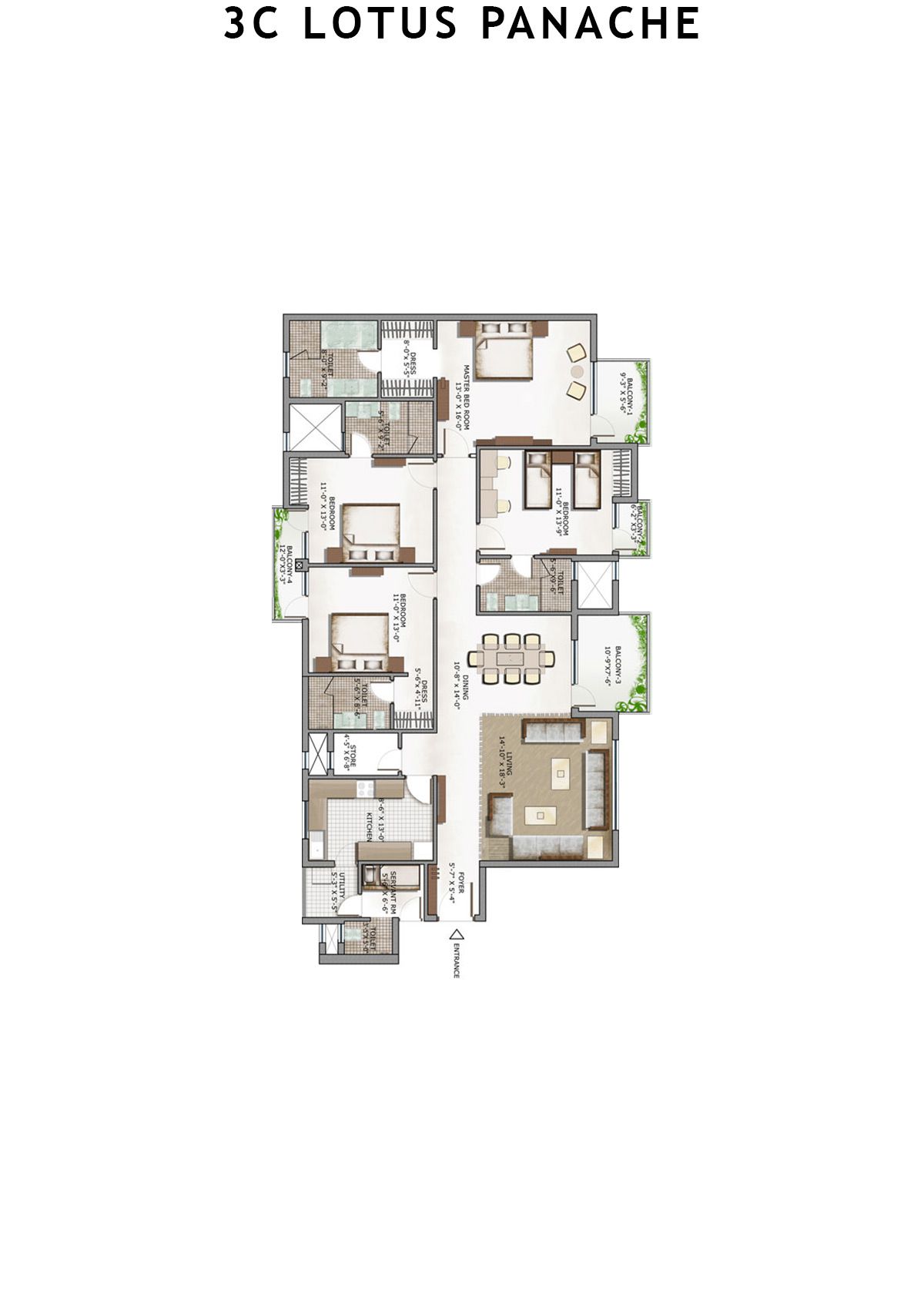 3C Lotus Panache Tower 30 Unit 2 Floor Plan