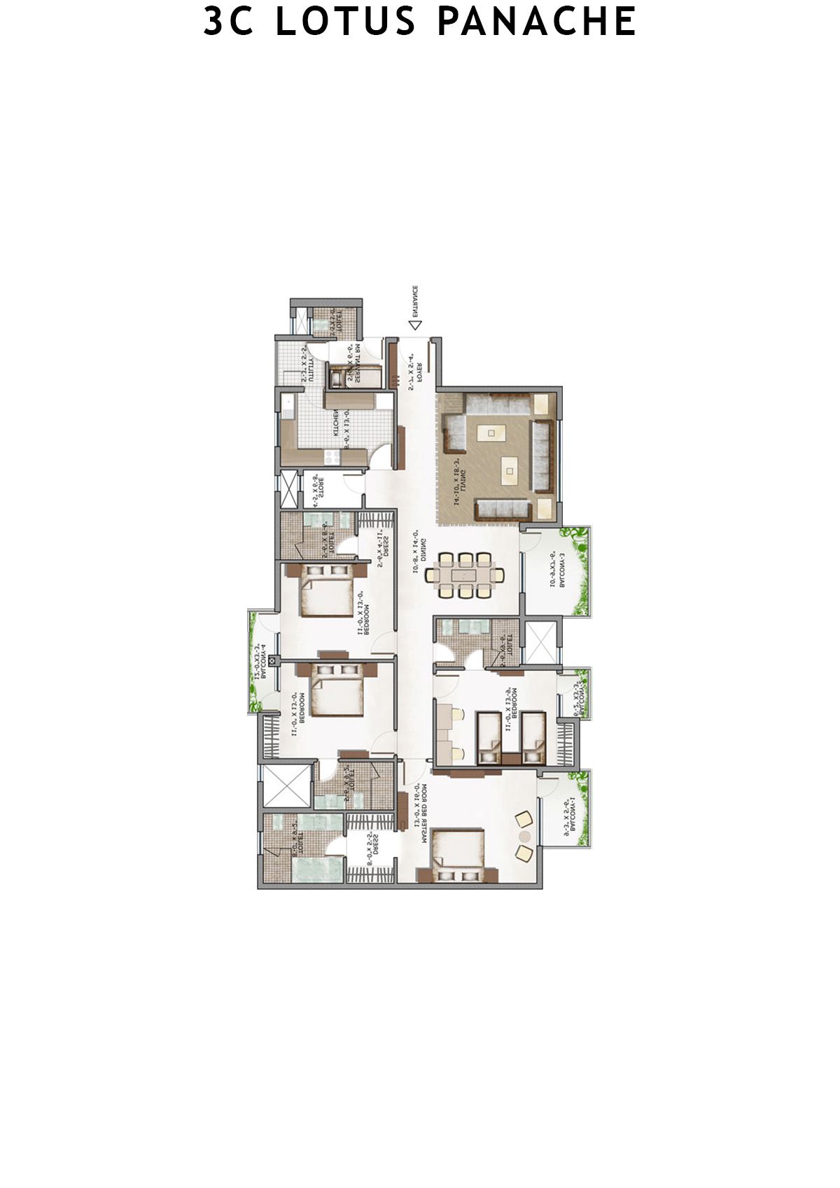 3C Lotus Panache Tower 30 Unit 4 Floor Plan