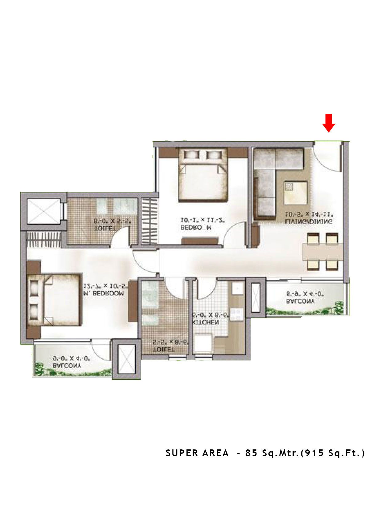 3C Lotus Zing Tower 14 Unit 2 Floor Plan