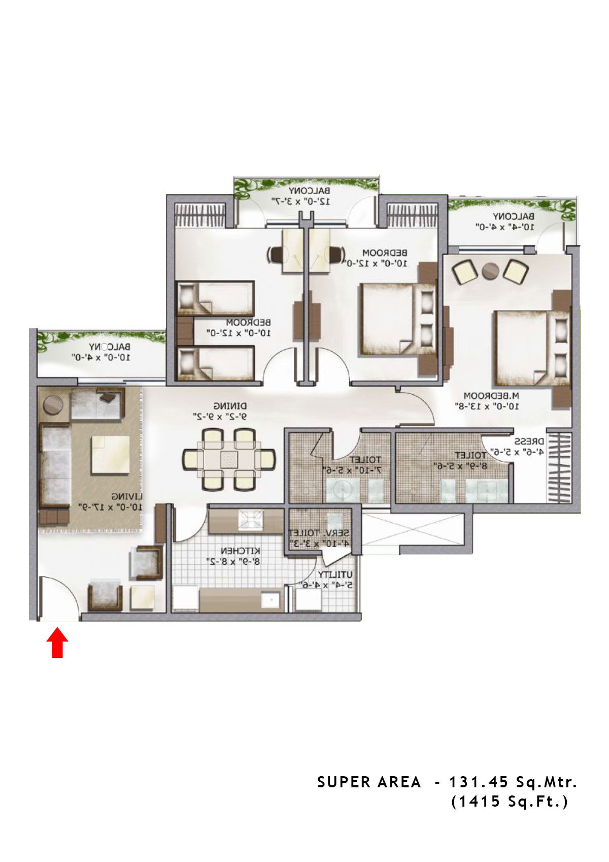 3C Lotus Zing Tower 4 Unit 3 Floor Plan