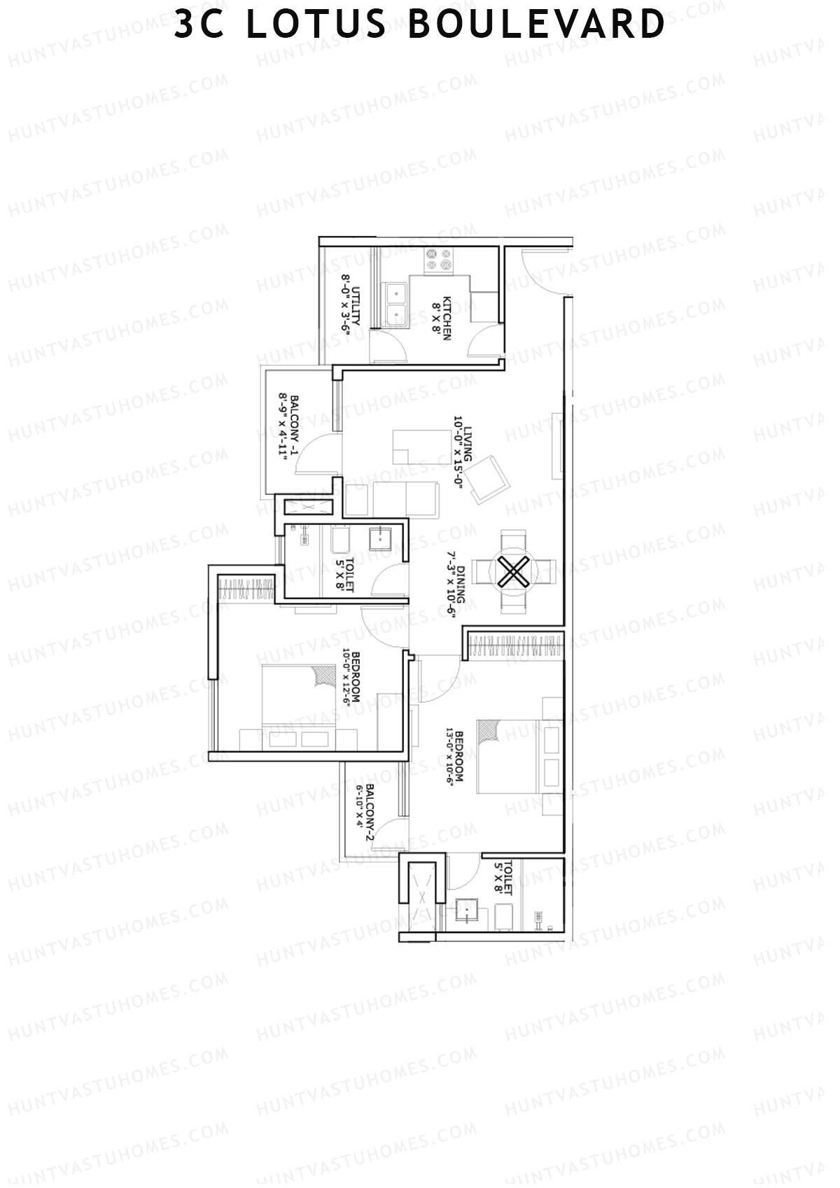 3C Lotus Boulevard Tower 10 Unit 4 Floor Plan