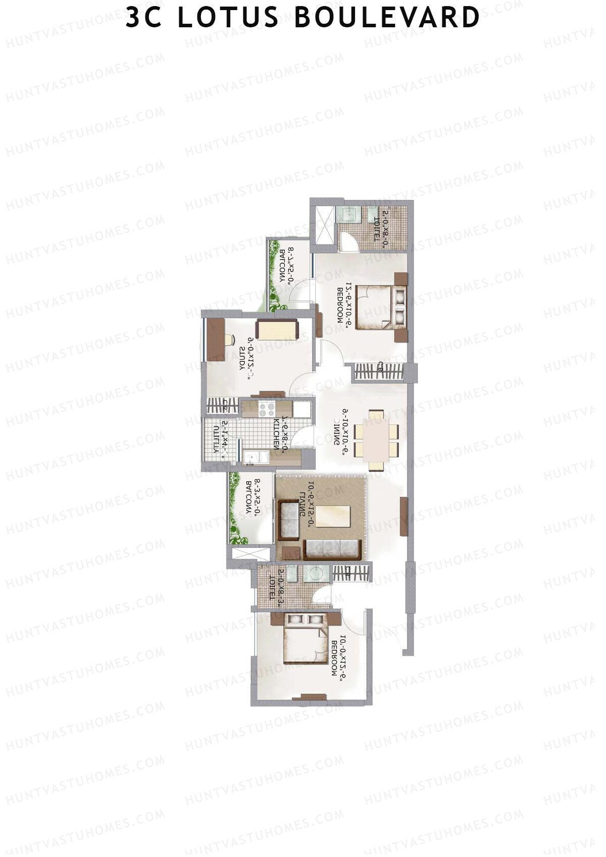 3C Lotus Boulevard Tower 10 Unit 5 Floor Plan