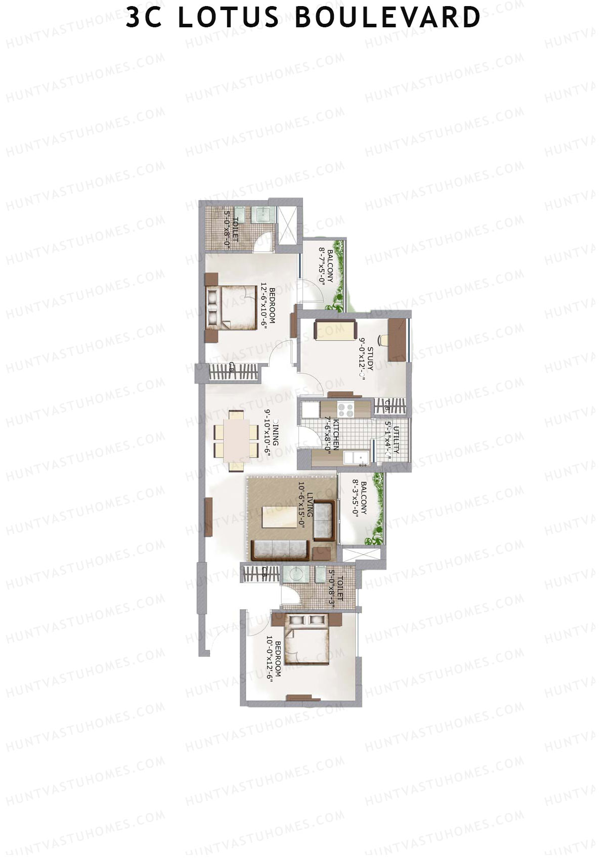 3C Lotus Boulevard Tower 10 Unit 6 Floor Plan