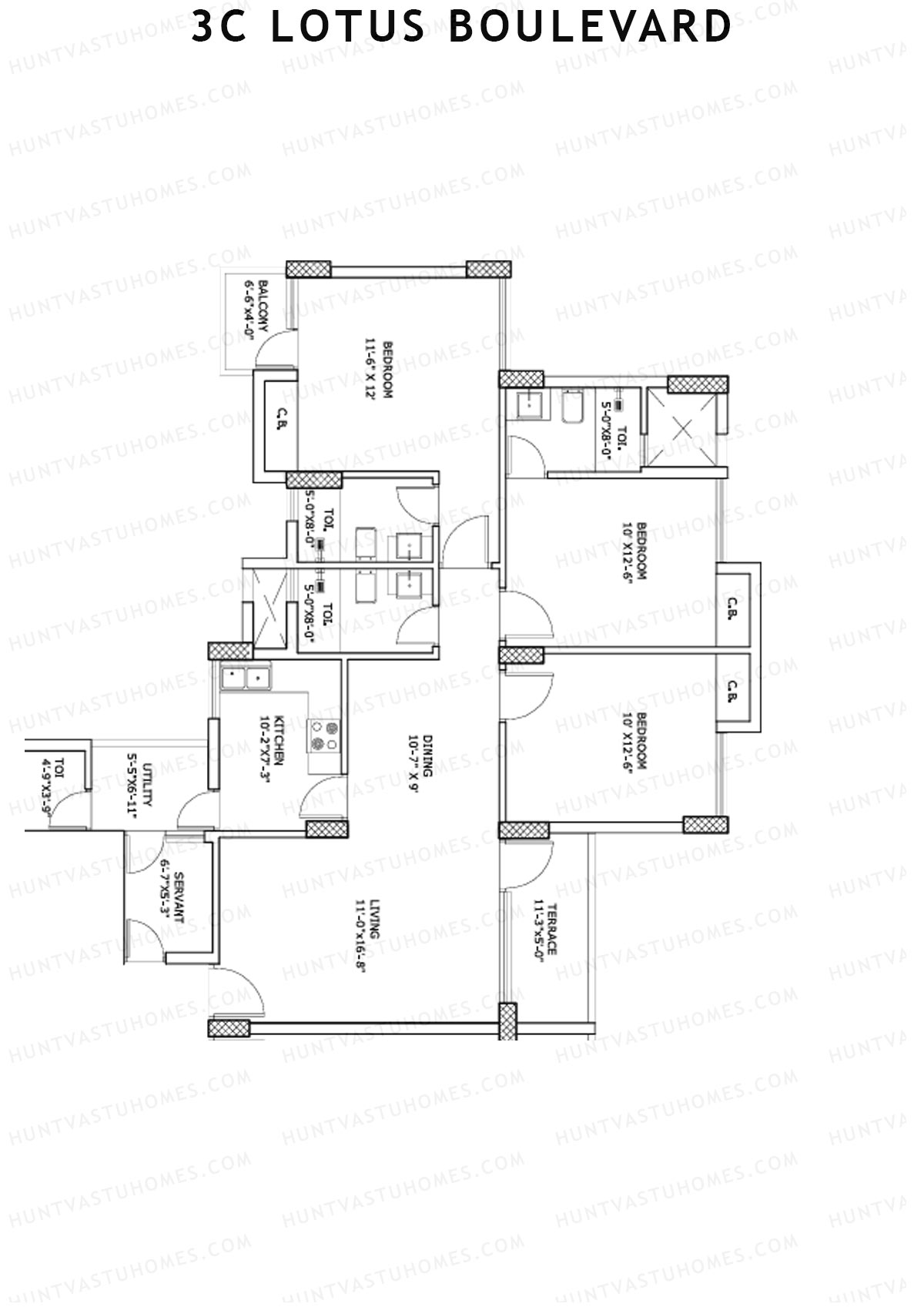 3C Lotus Boulevard Tower 12 Unit 1 Floor Plan