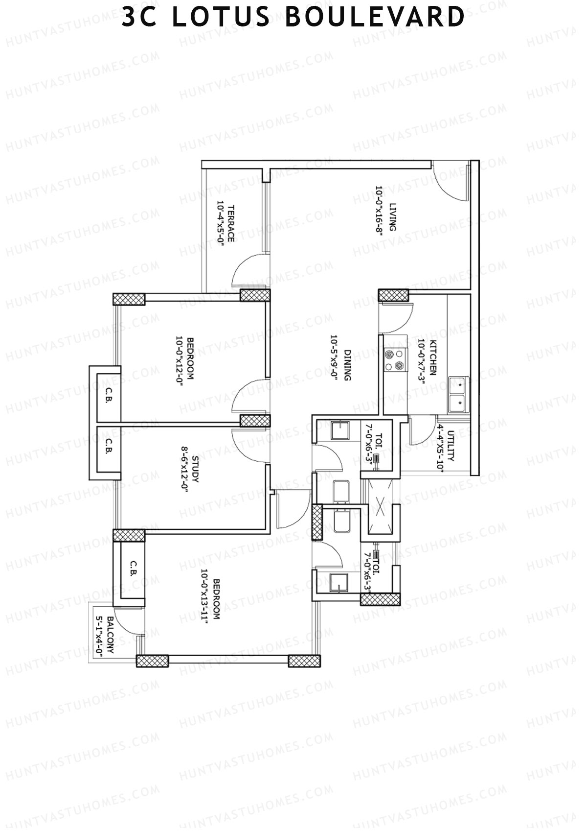 3C Lotus Boulevard Tower 12 Unit 3 Floor Plan