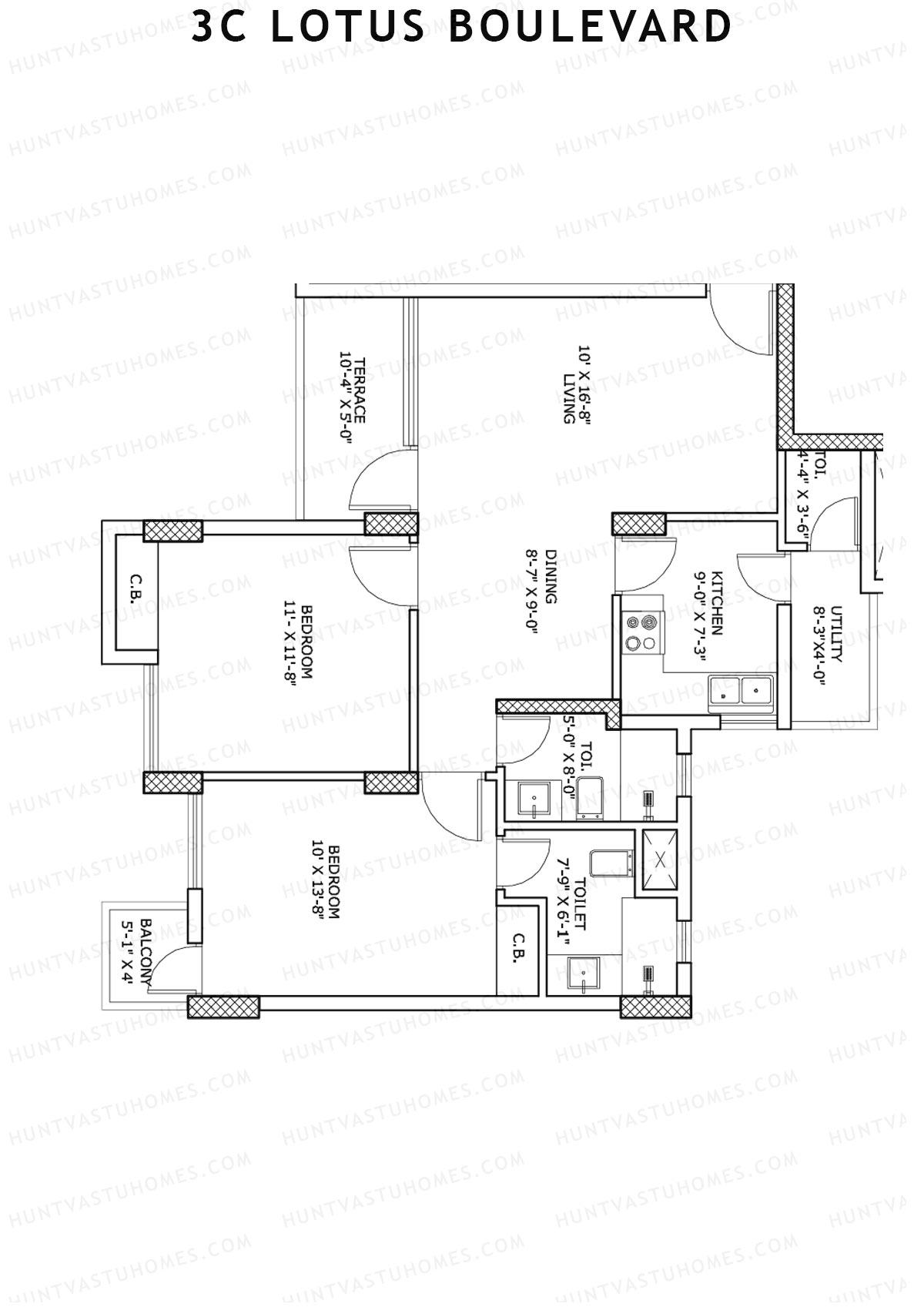 3C Lotus Boulevard Tower 12A Unit 3 Floor Plan