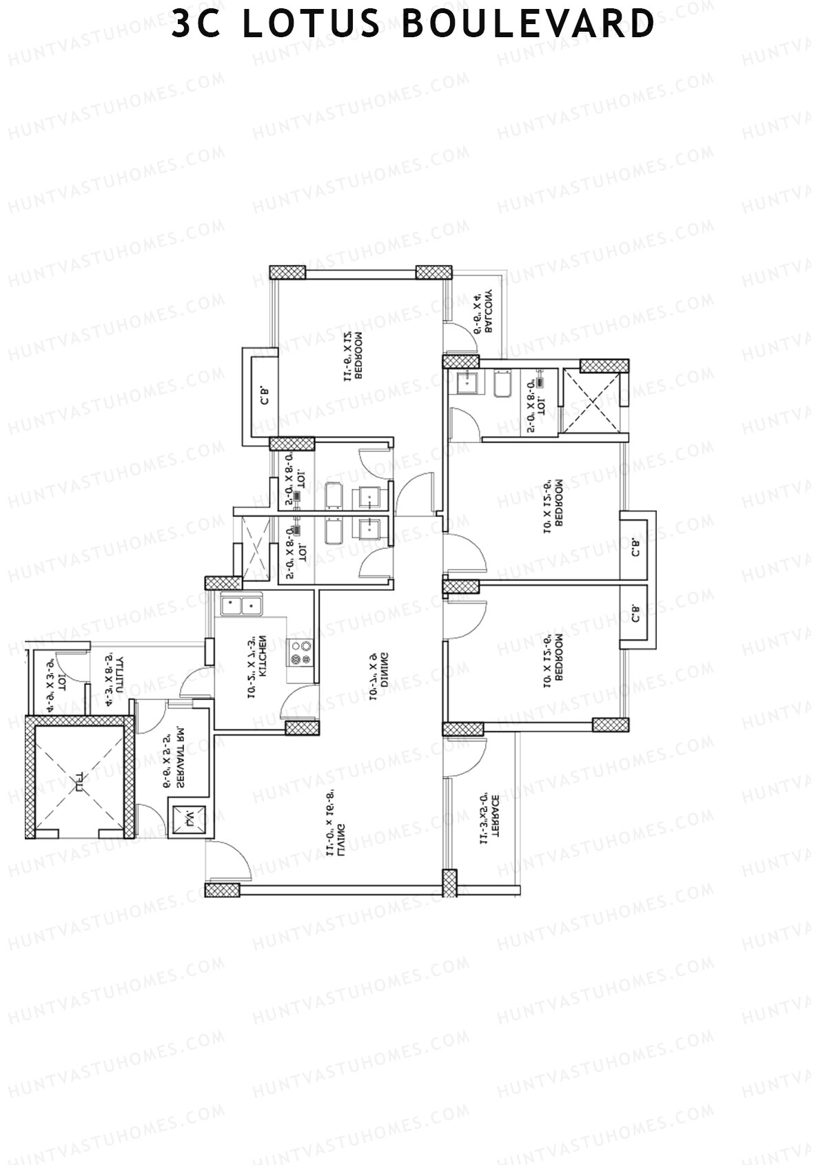 3C Lotus Boulevard Tower 14 Unit 1 Floor Plan