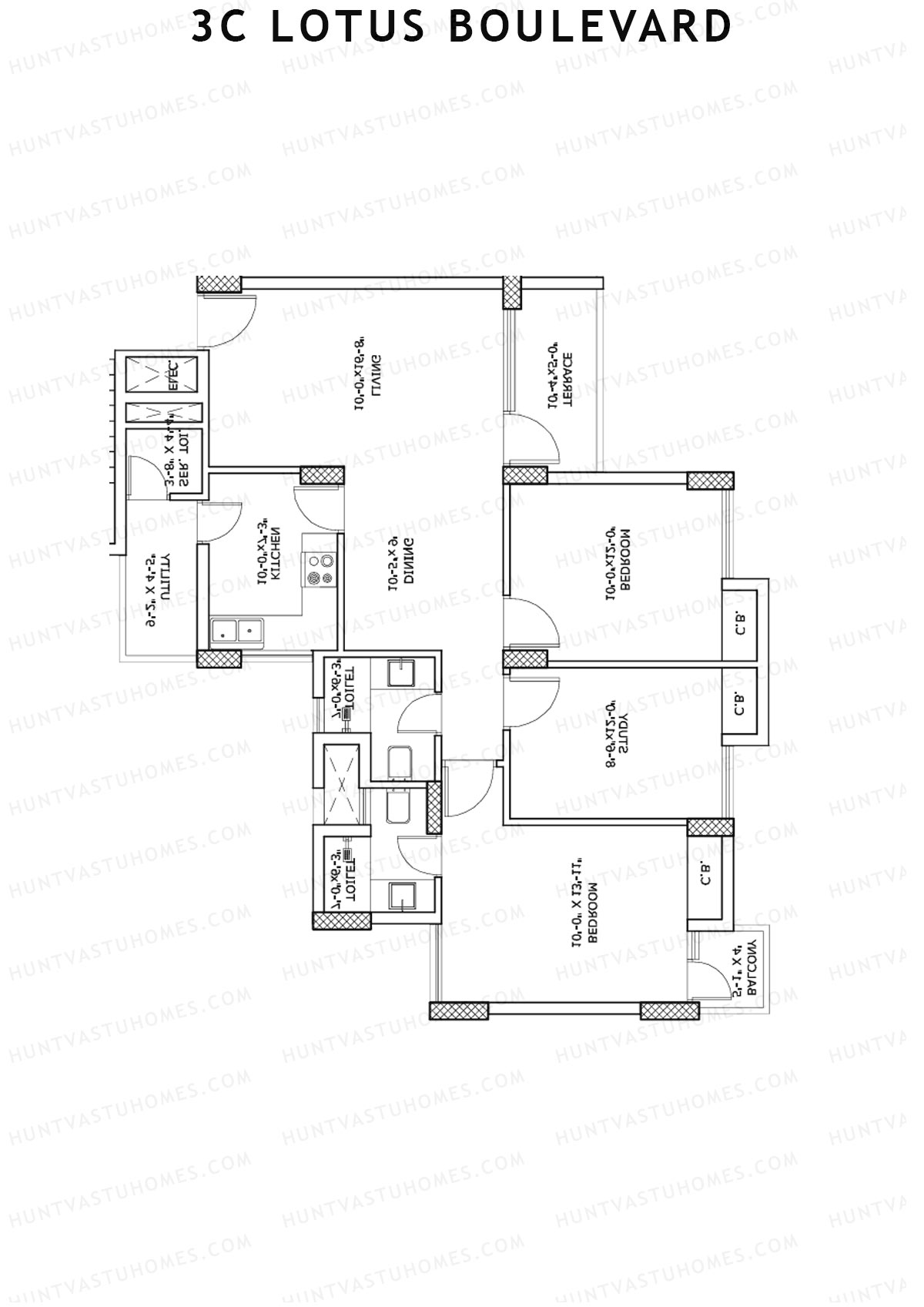 3C Lotus Boulevard Tower 14 Unit 2 Floor Plan