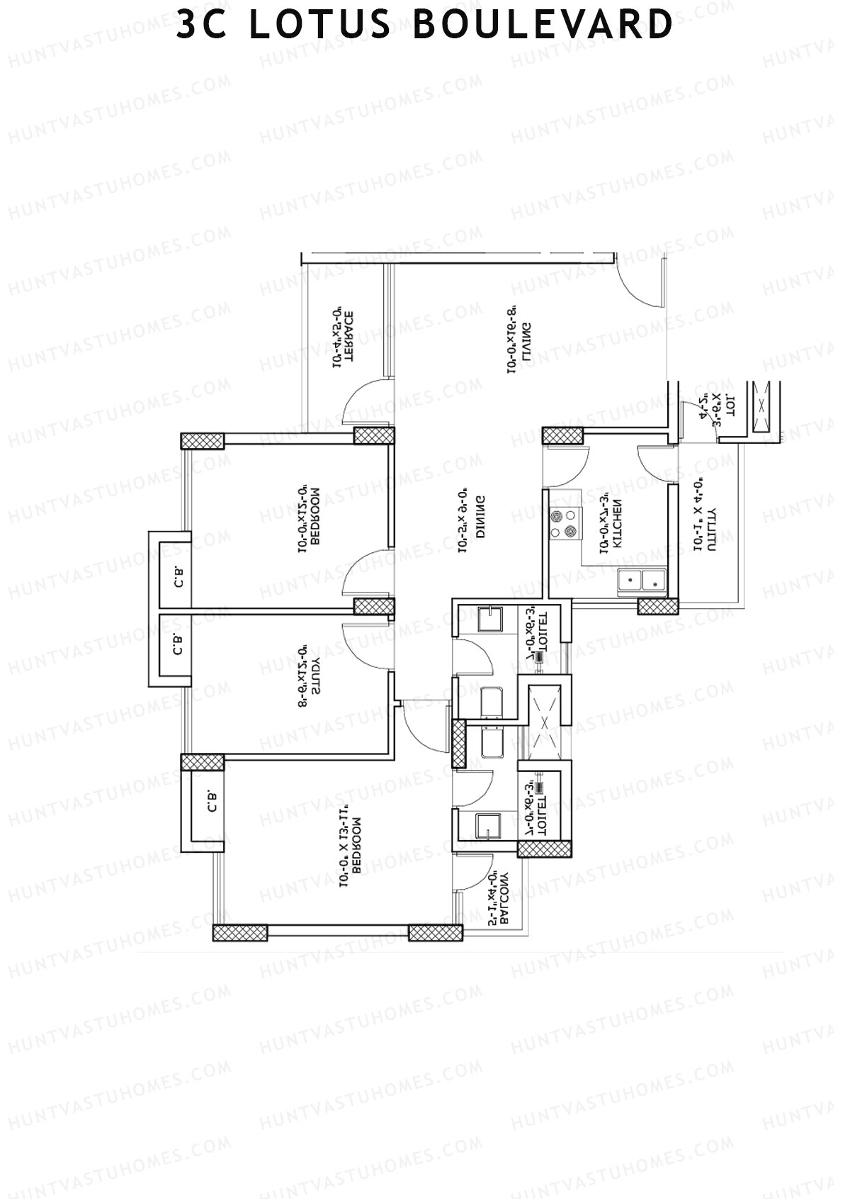 3C Lotus Boulevard Tower 14 Unit 3 Floor Plan